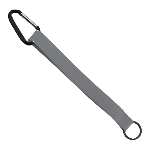 3/4" Sewn Polyester Keychain with Metal Split-Ring and Carabiner 165