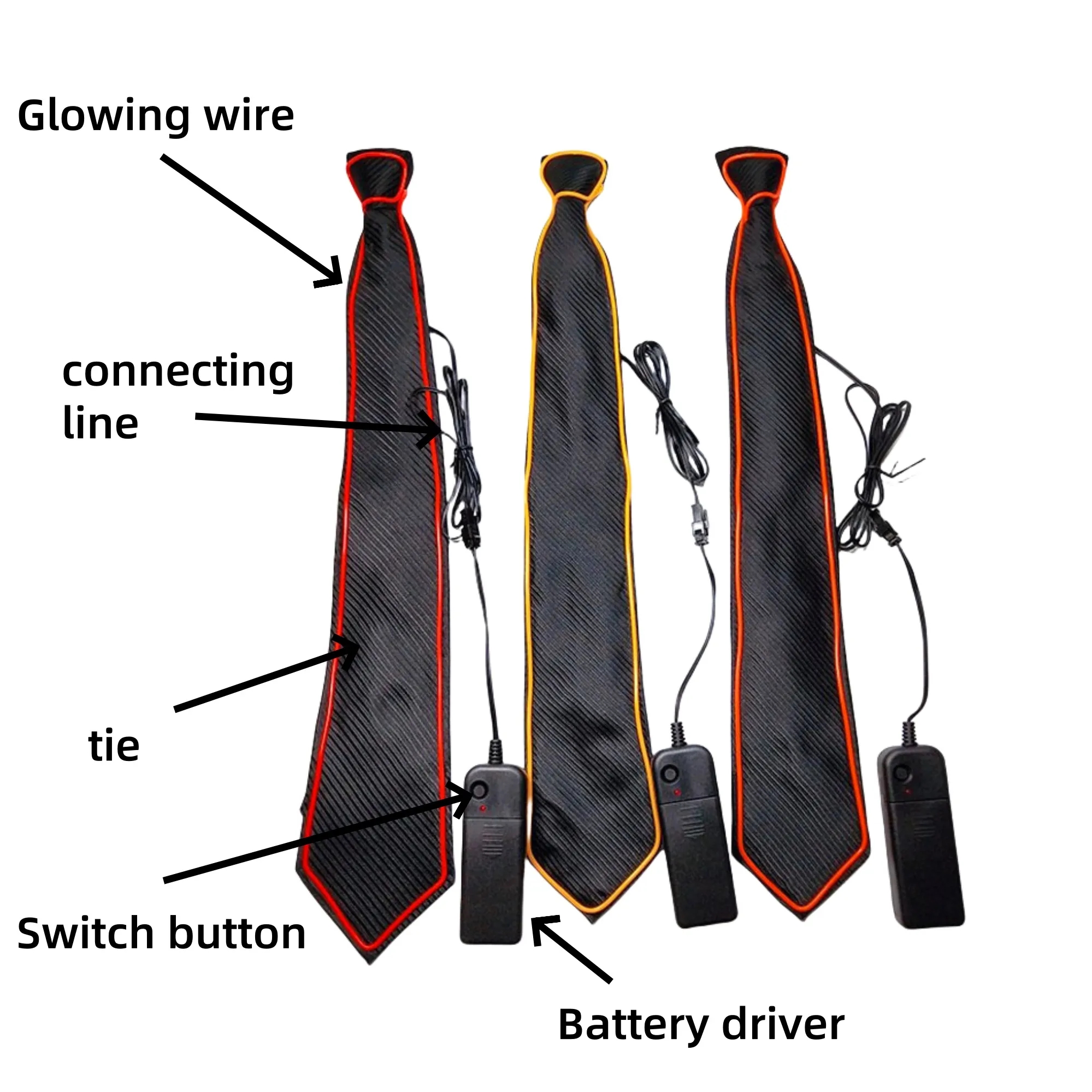 LED Light-Up Fashion Tie -Party Event Promo Essential 2