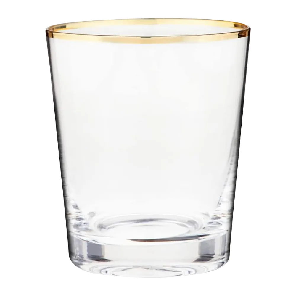 10oz. Gold Rimmed Lowball Glass 6