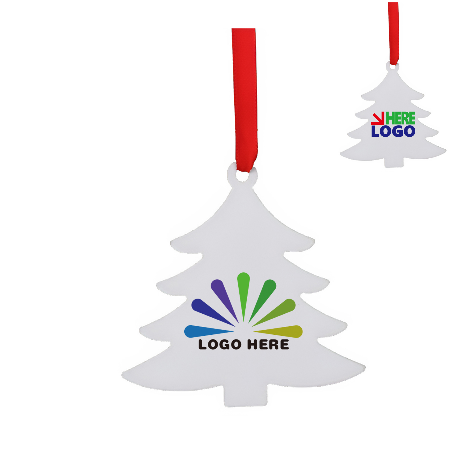 MOQ 50 Christmas Tree Aluminum Hanging Ornament 2