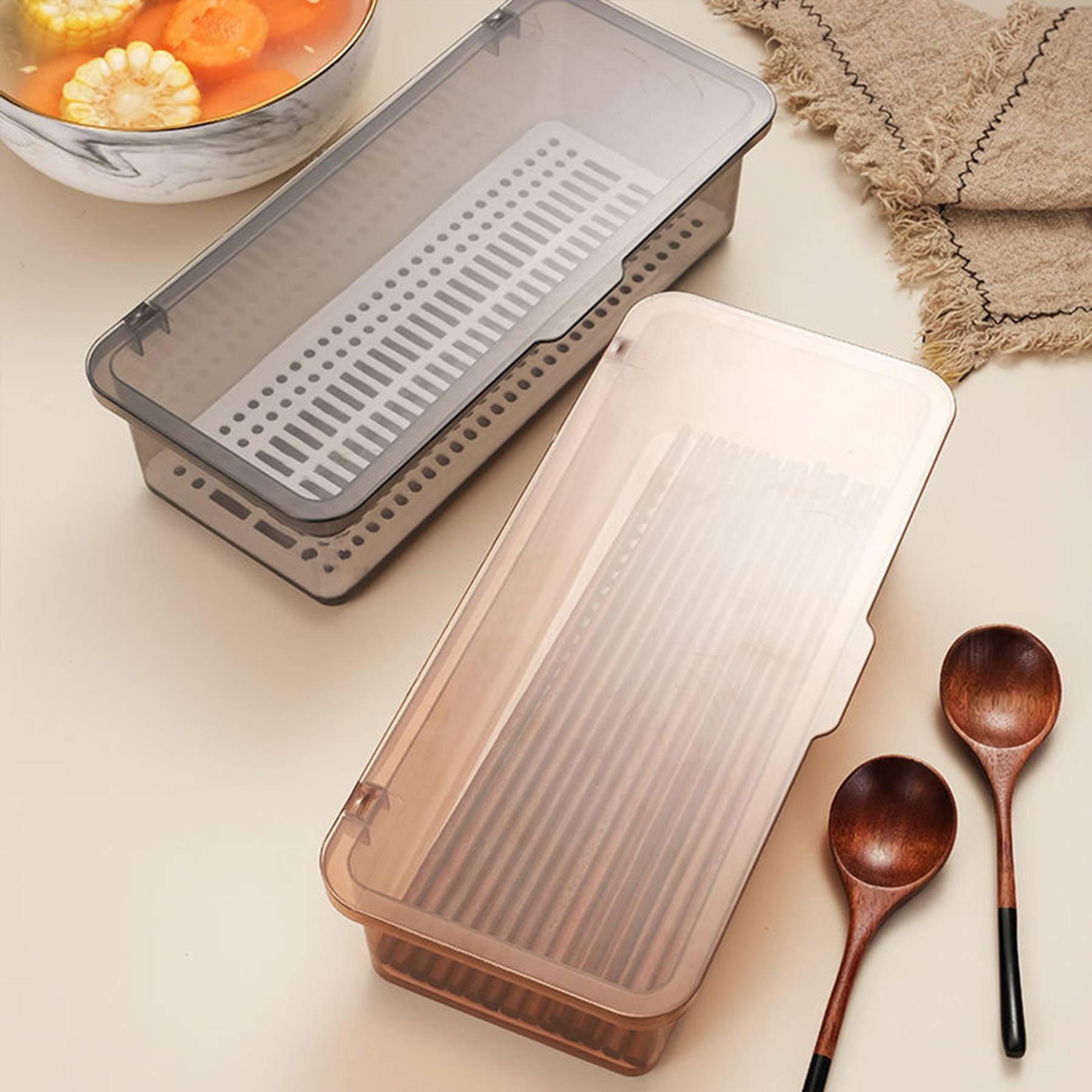 Plastic dust-proof drain chopstick holder 7