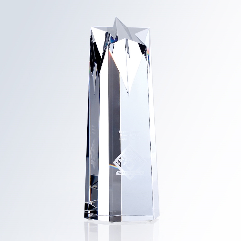 Star Obelisk Optic Crystal Award - Small