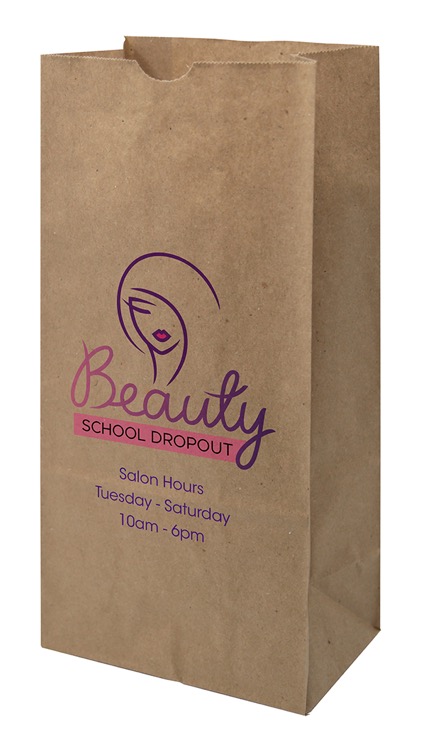 Full Color 1-Sided SOS Kraft Paper Bags (6.25" x 12.5" x 3.8125")