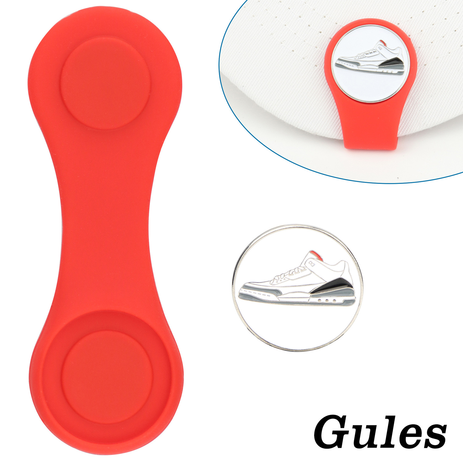 Silicone Golf Ball Marker Hat Clip Strong Magnetic 3