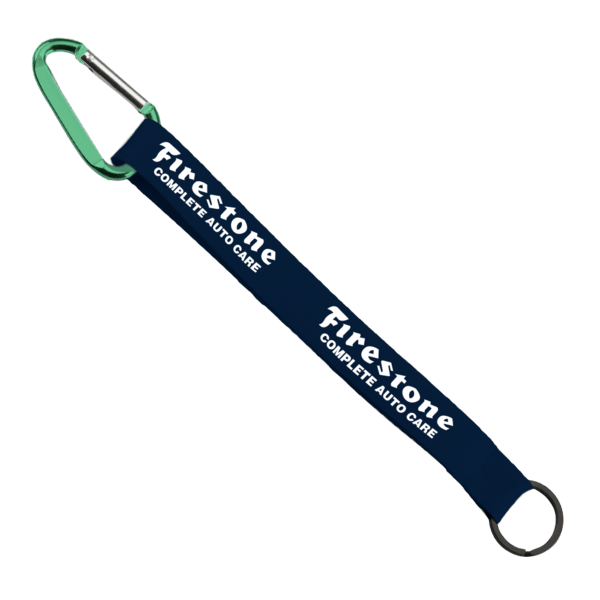 3/4" Sewn Polyester Keychain with Metal Split-Ring and Carabiner 67
