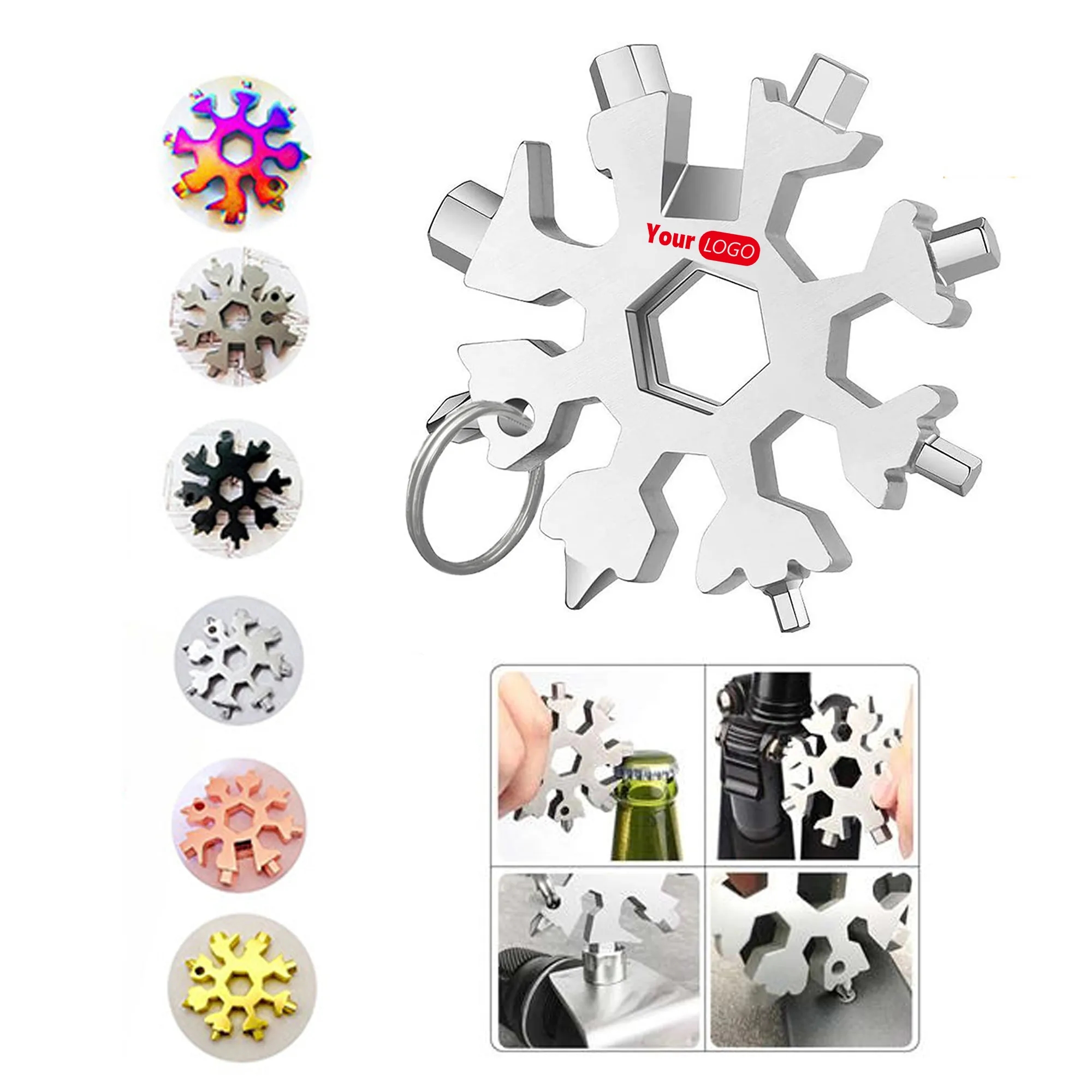 18-in-1 Snowflake Multi-Tool Screwdriver Keychain MOQ 10 3