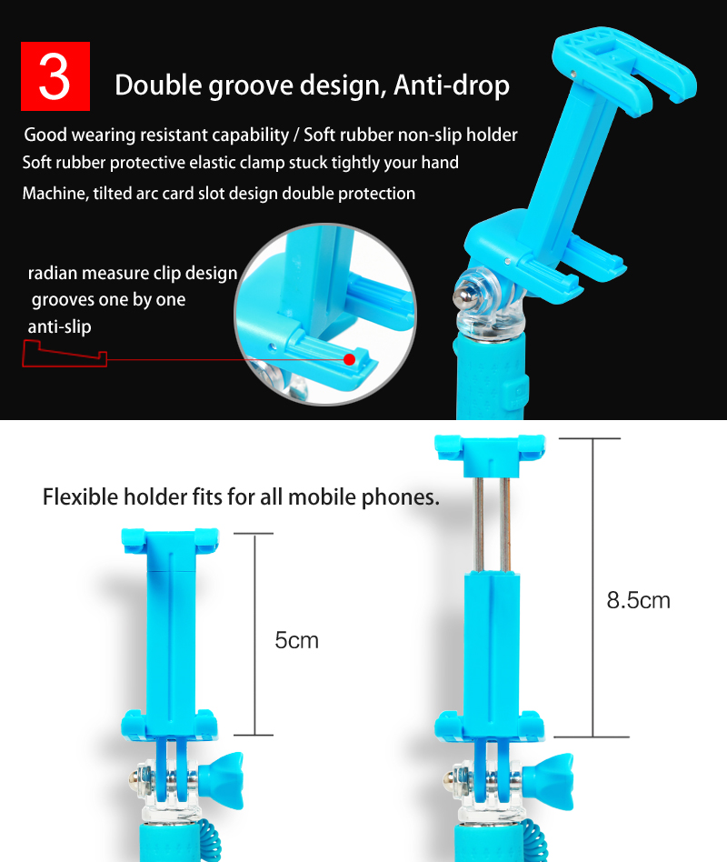Telescopic Wired Selfie Stick 1
