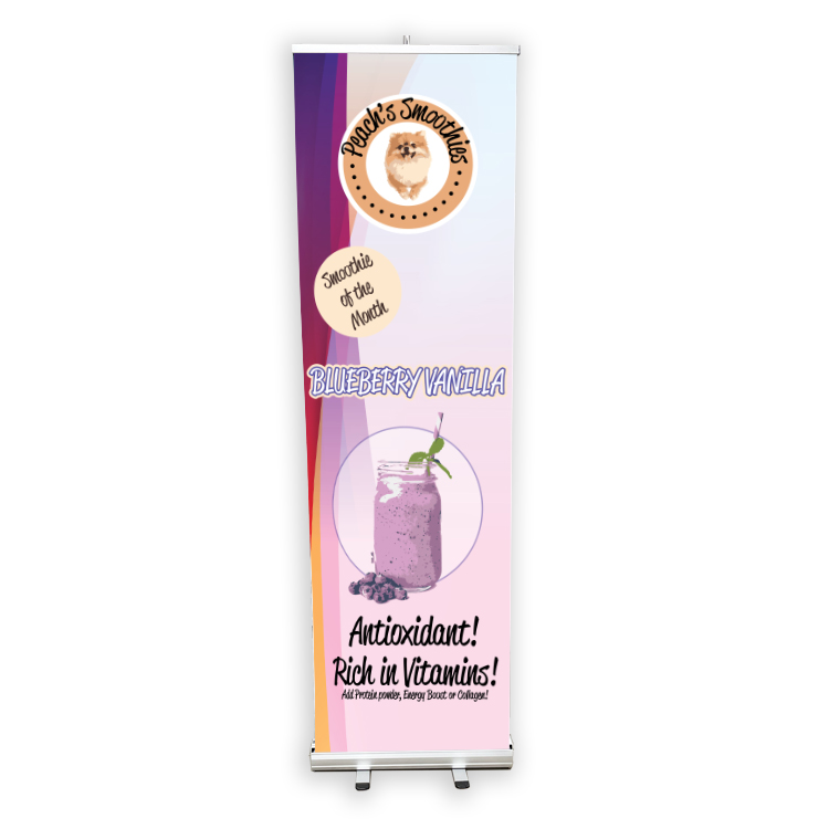 24 in. x 79 in. Pop-Up/Roll-Up Retractable Banner & Stand (FULL COLOR) 2
