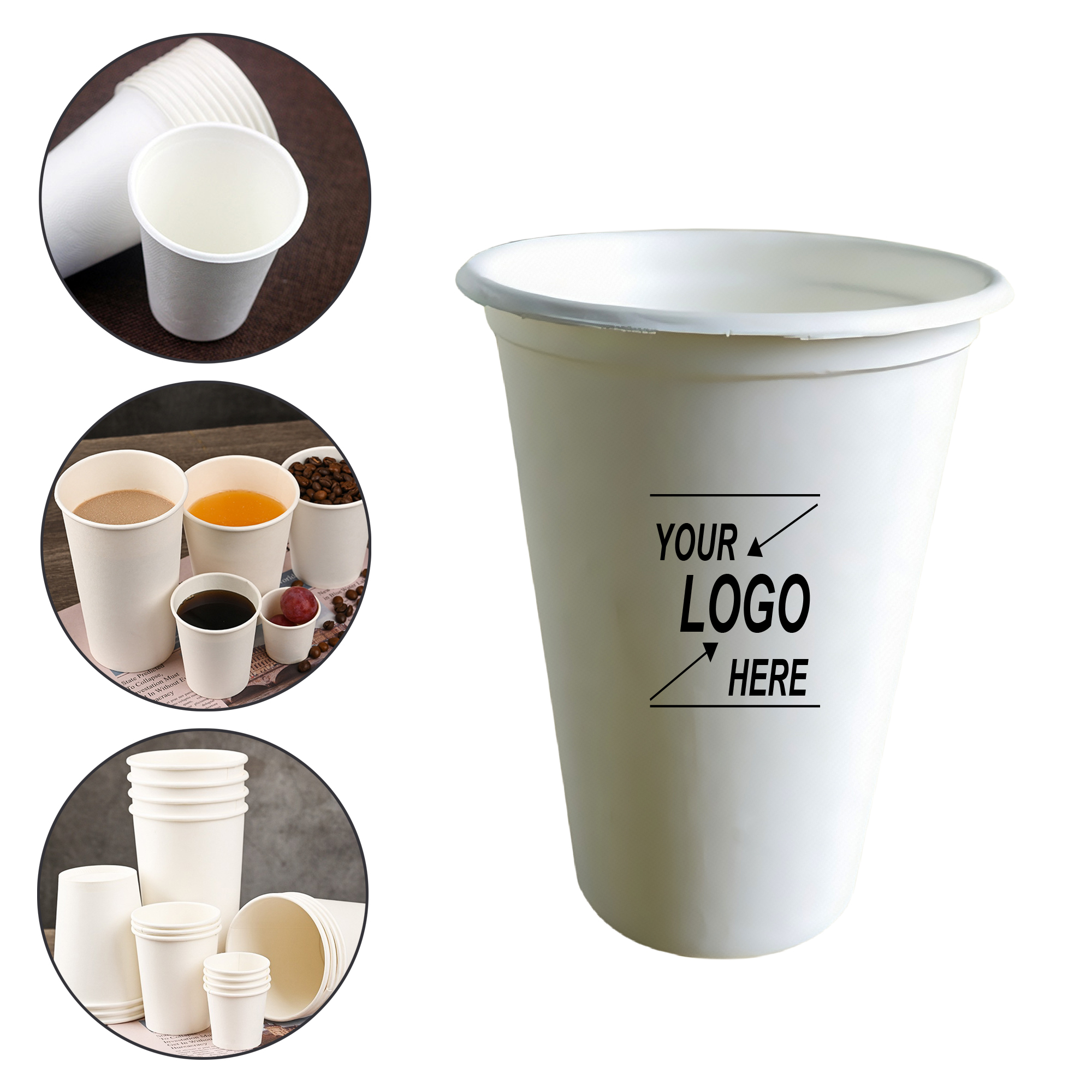 16oz Disposable Biodegradable Paper Cups 2