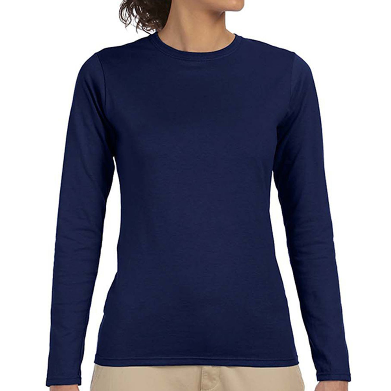 Gildan 4.5 oz 100% Cotton Preshrunk Softstyle Girls' Fit Long Sleeve T-Shirts 16