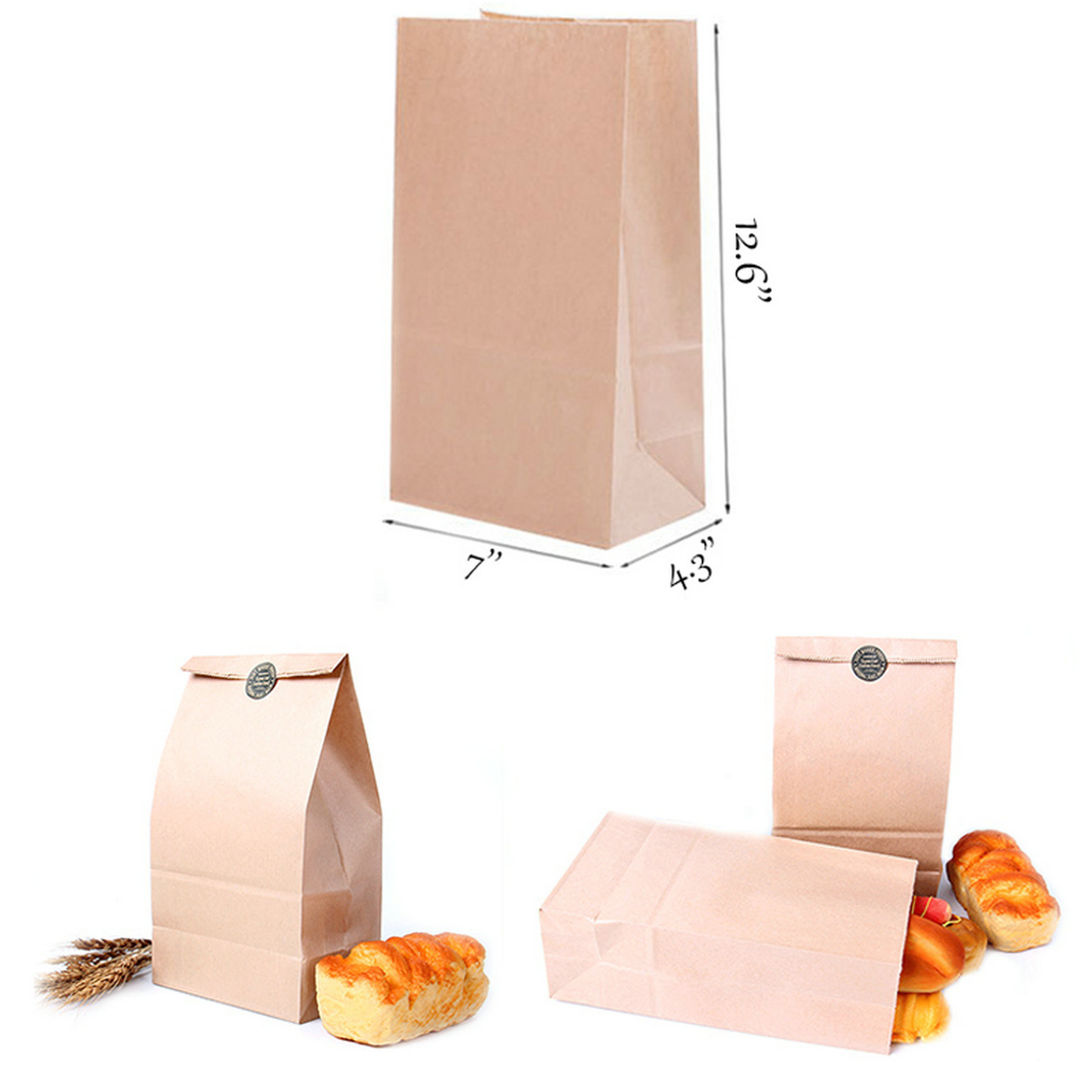Kraft Paper Bag Baking Bread Tote 1