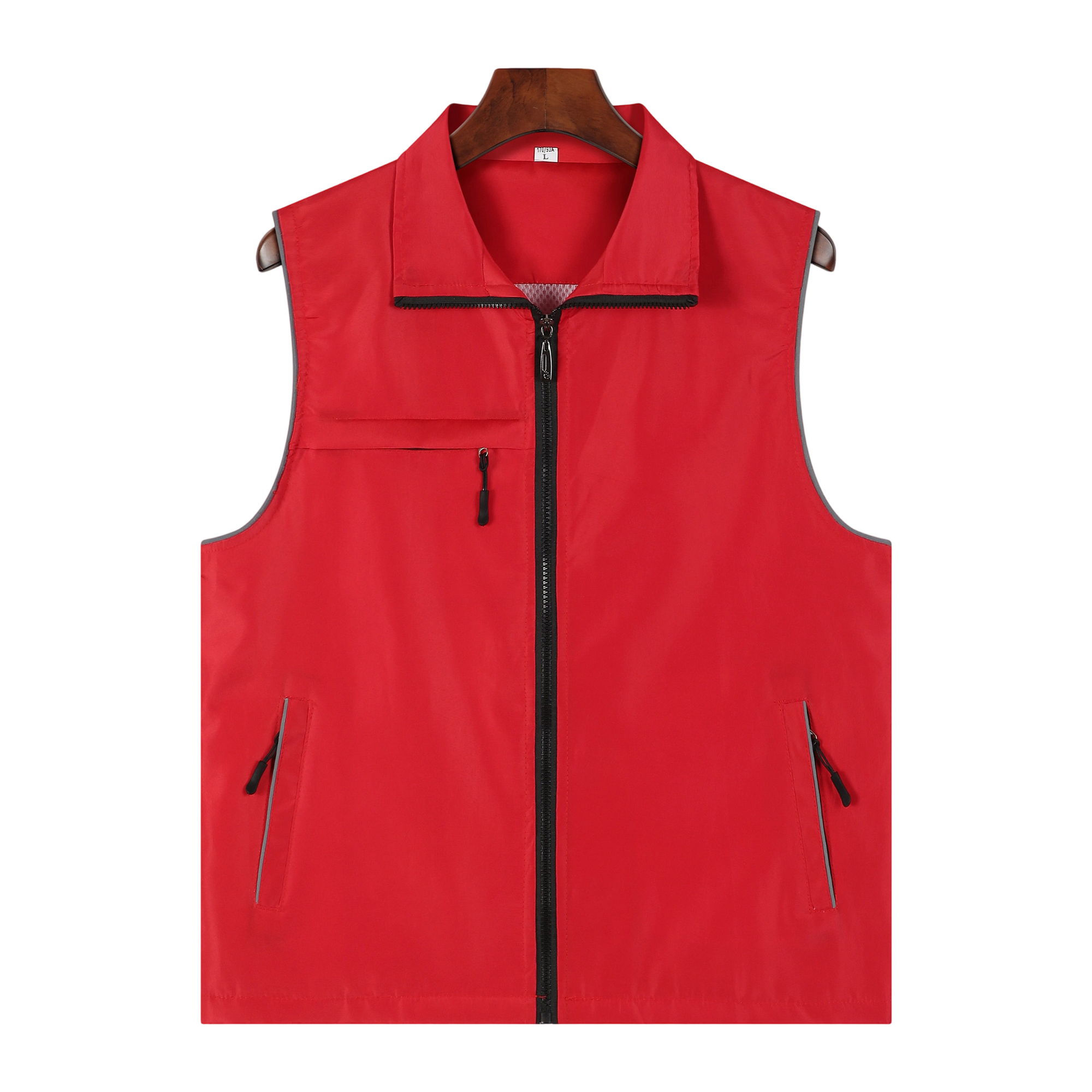 High Visibility Polyester Safety Vest With Reflective Strip 28.4" x 24.4" x 0.2" 10