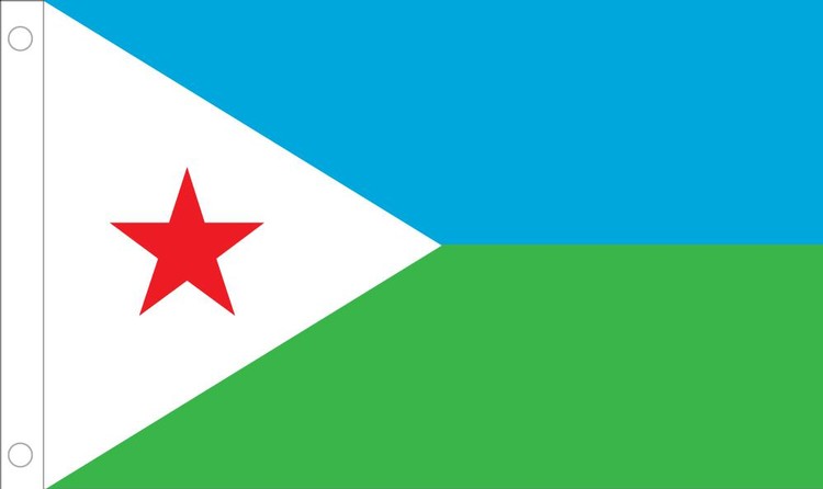 Djibouti Flag - 5' x 8' - Nylon 2