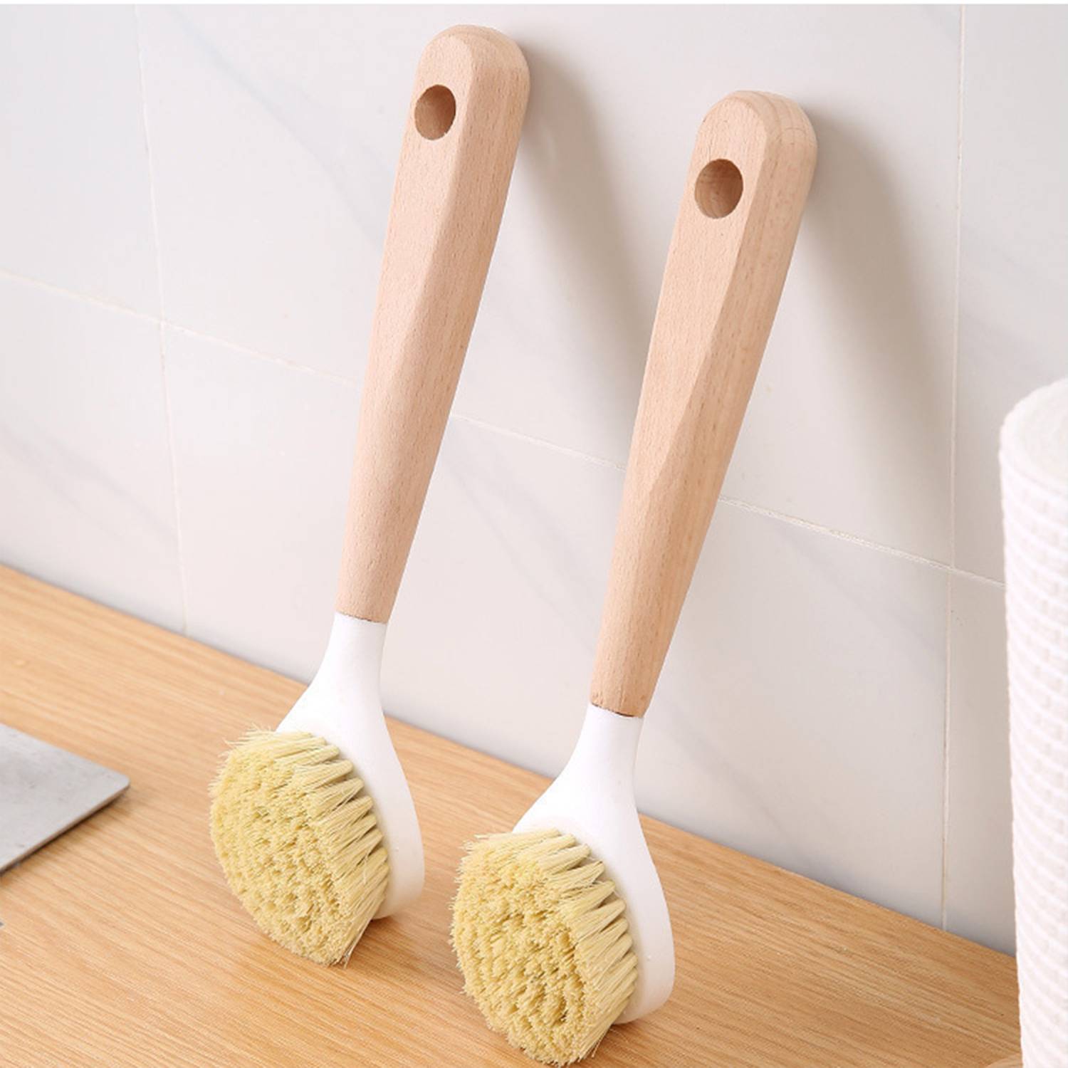 Wooden Handle Pot Washing Brush 4