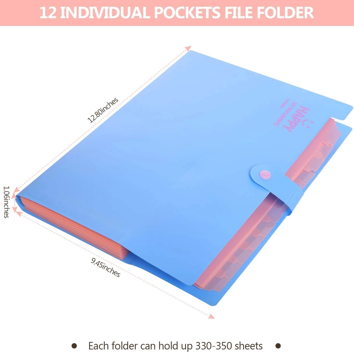 12 Pocket Plastic Expanding File Folder 1