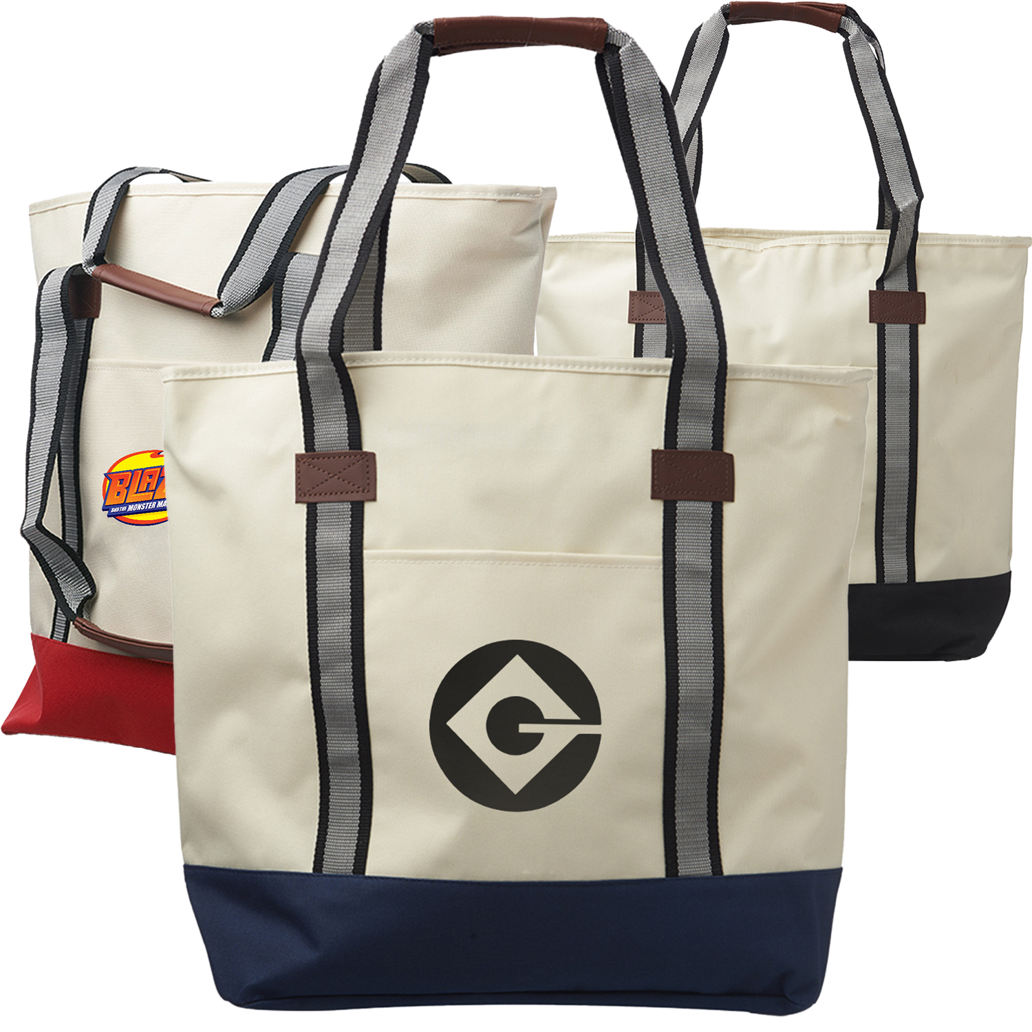 Top Zipper Closure Polyester Cotton Canvas Tote Bags 2