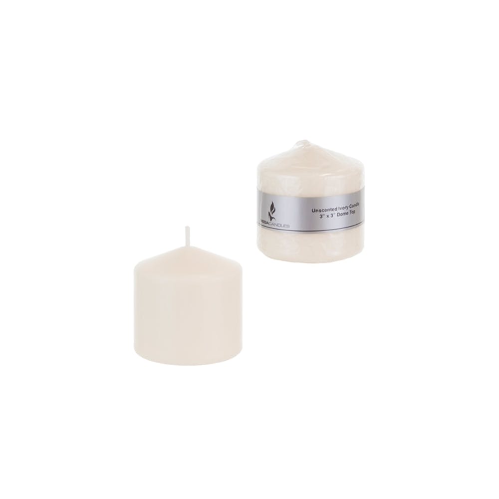 3" Pillar Candles - Ivory Unscented 2