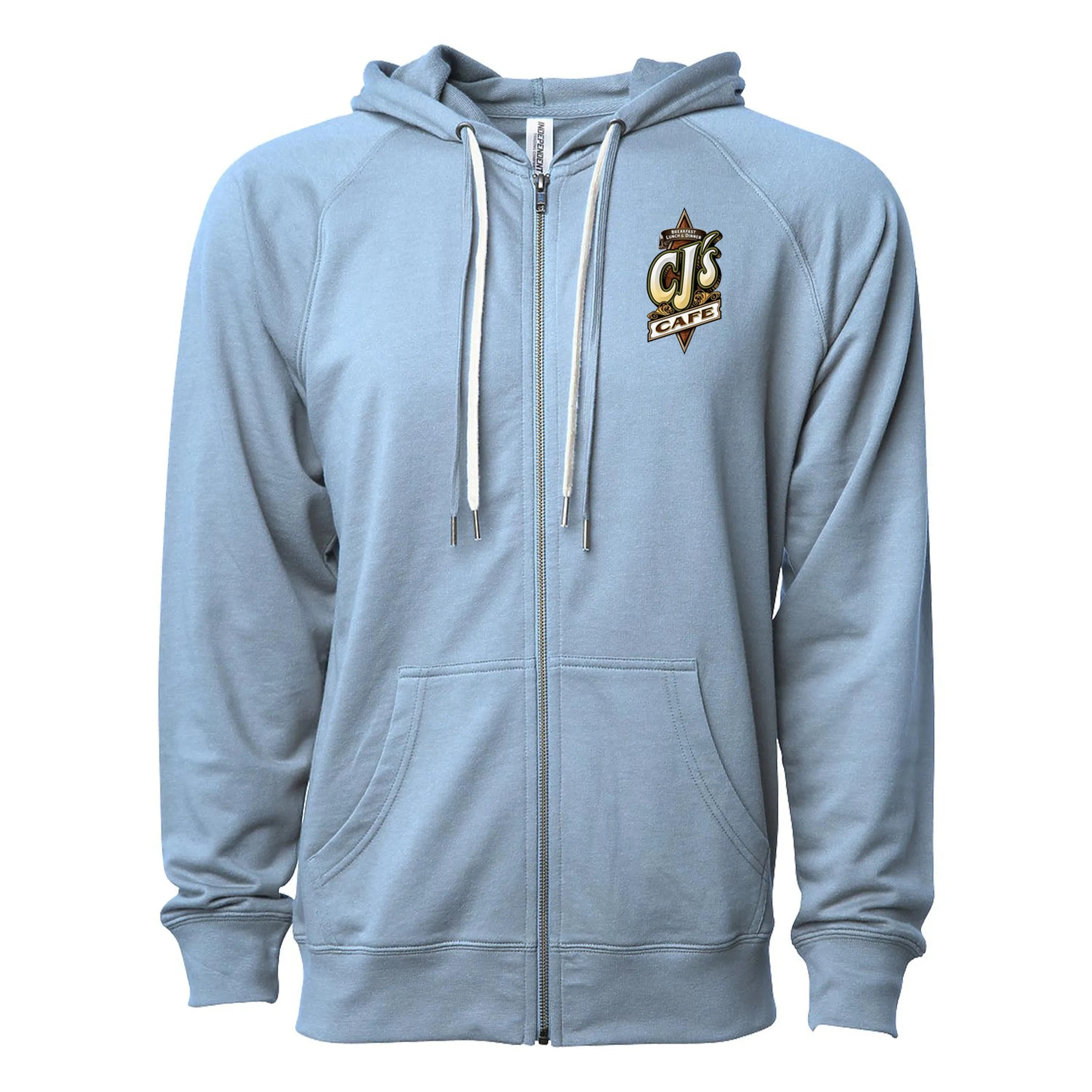 Unisex Lightweight Loopback Terry Zip Hood 8