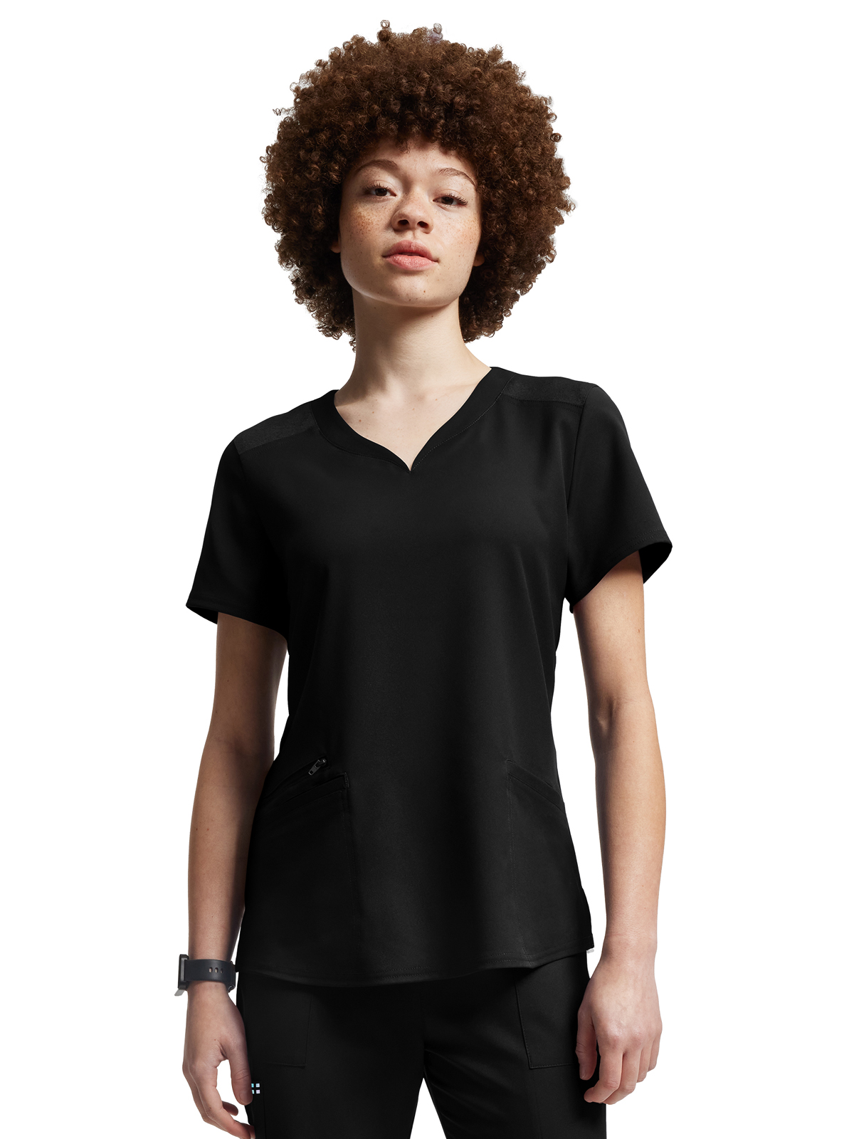 White Cross - VIBE - Women's Three-Pocket Curved V-Neckline Top 33