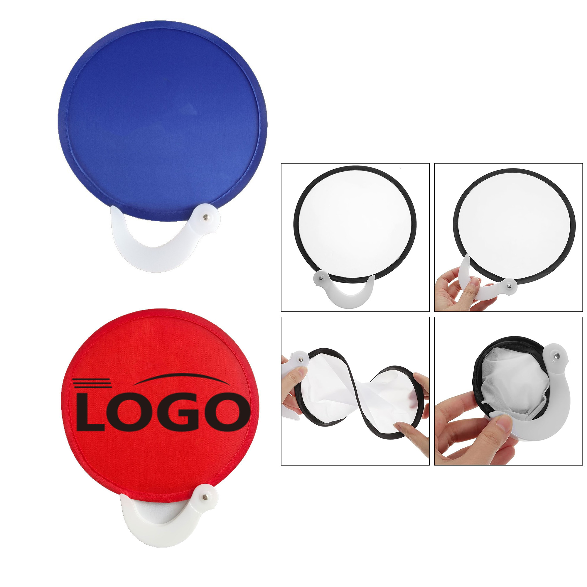 Full Color Foldable Flying Discs Fan With Handle 2