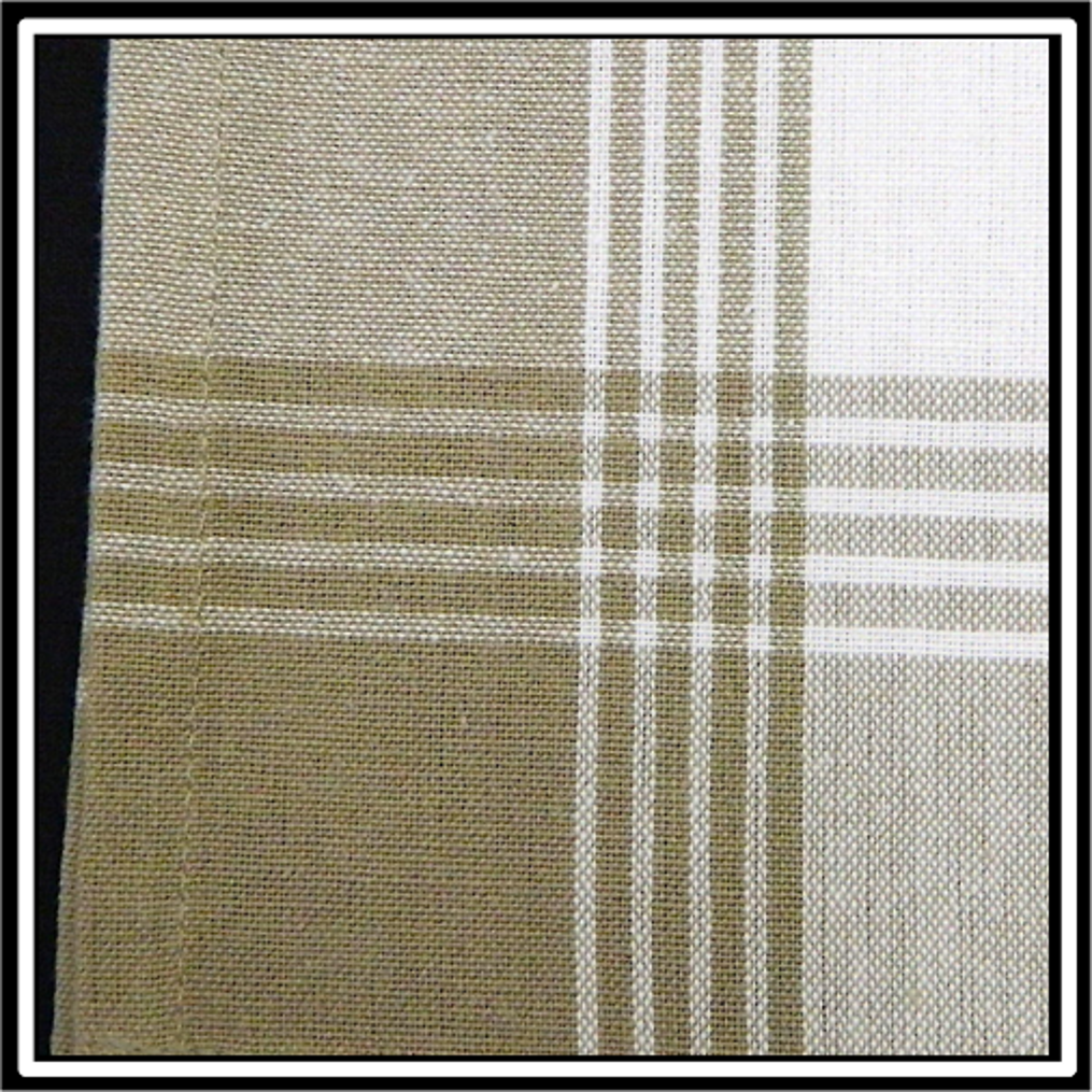 Taupe/White Plaid Kitchen Towel with Custom Print 4