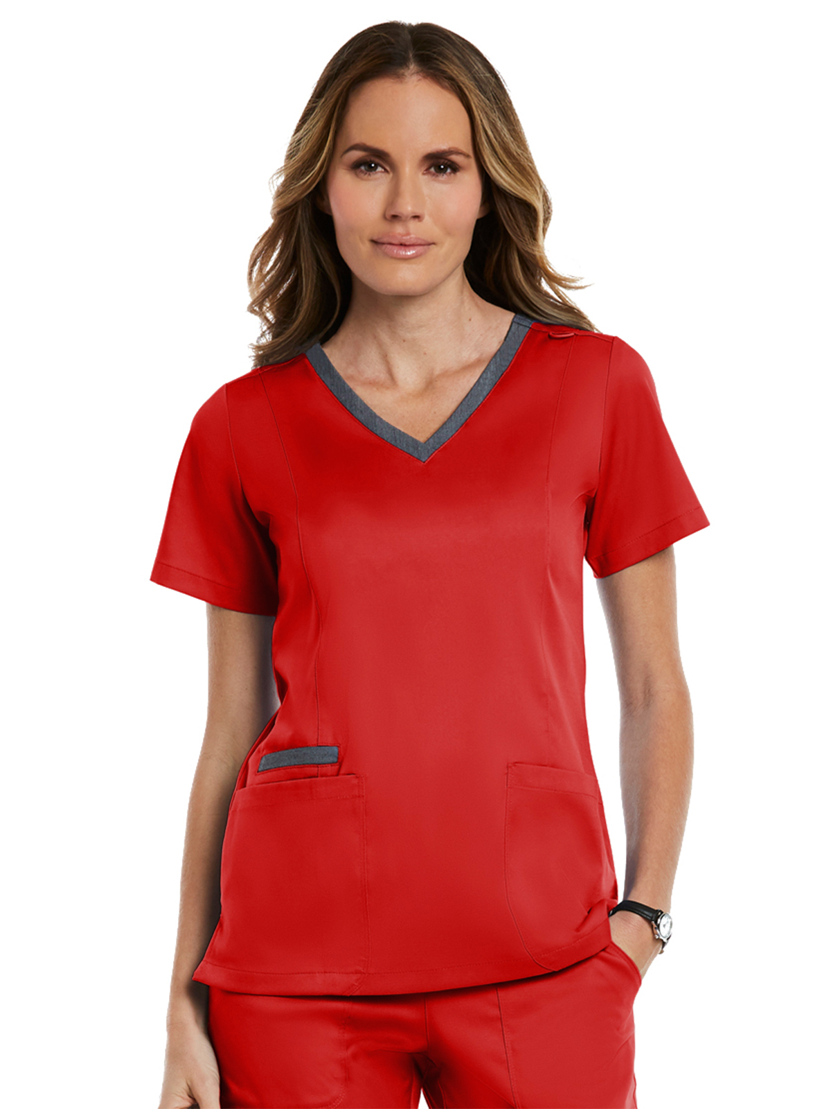 Maevn - Matrix - Women's Three-Pocket Heather Neck Band Top 12