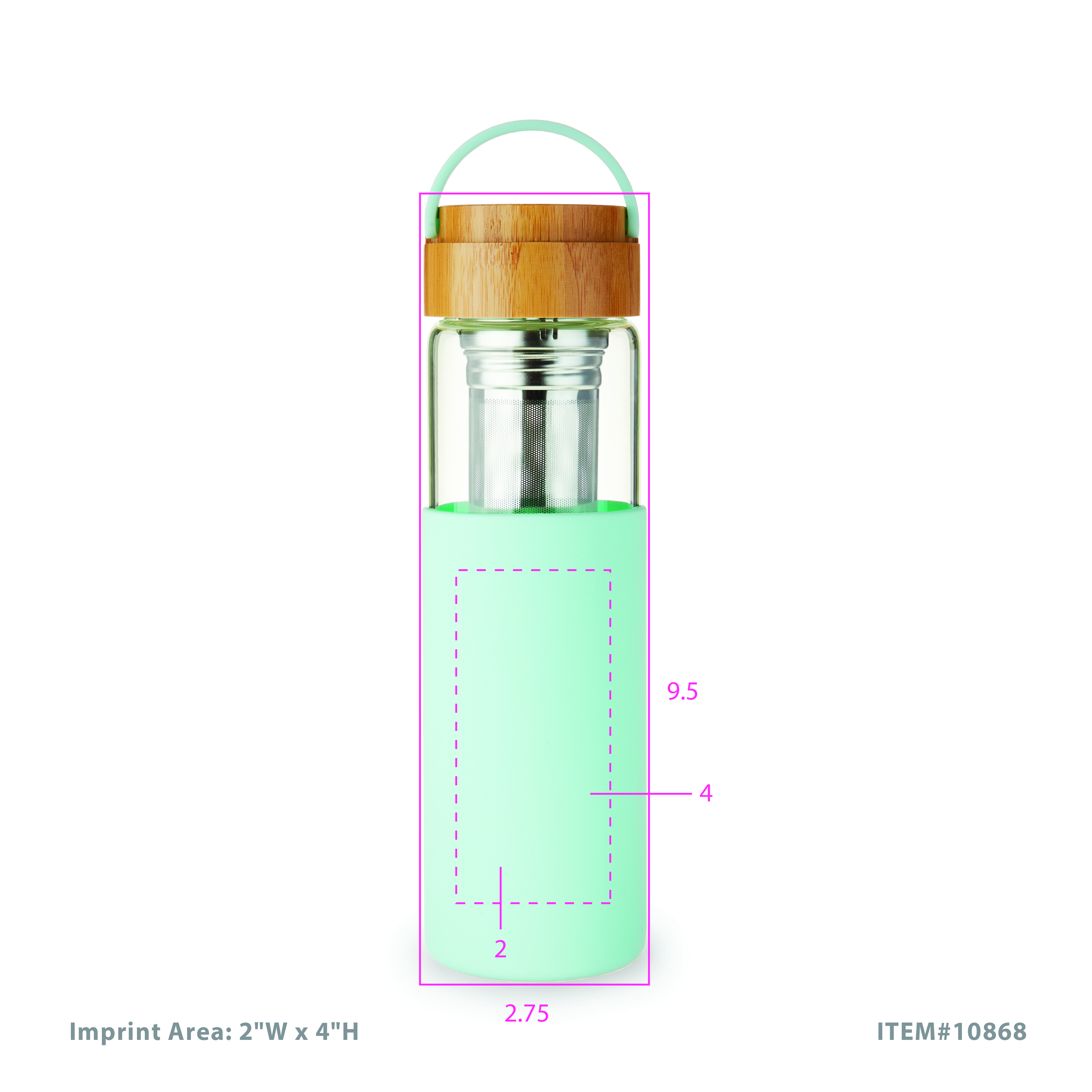 Pinky Up® Dana Glass Travel Tea Mug 1