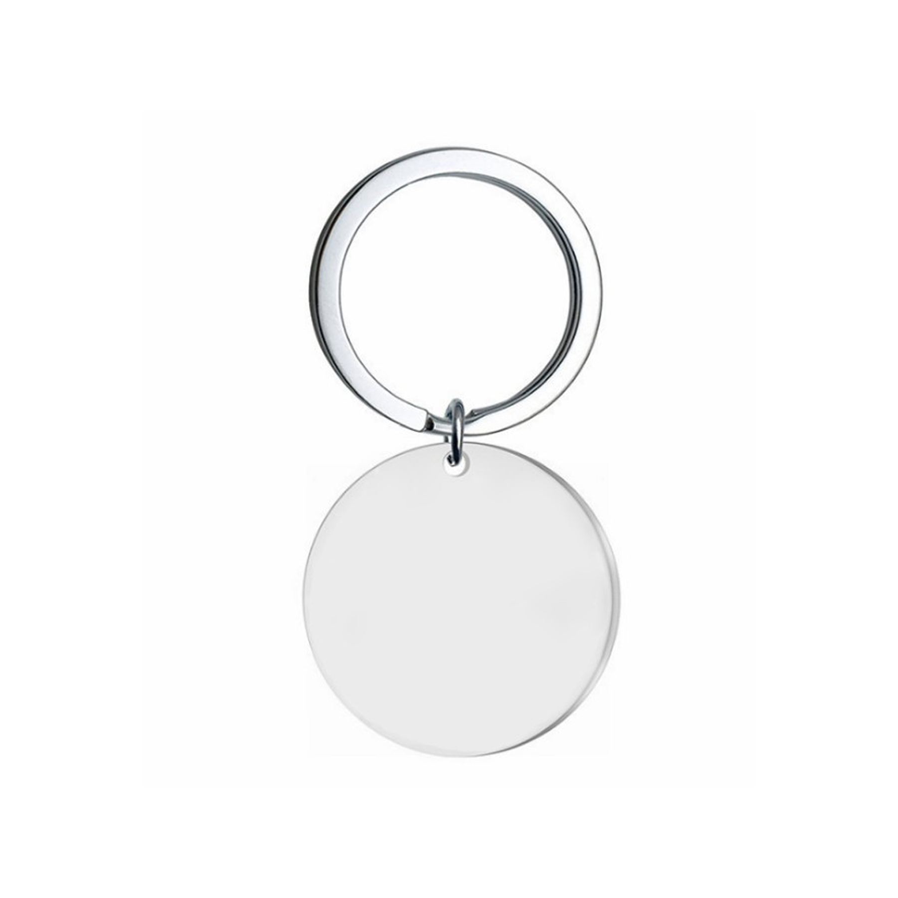 Simple Stainless Steel Round Keychain 3
