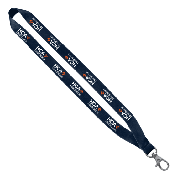 3/4" Polyester Lanyard with Sewn Silver Metal Split-Ring 189