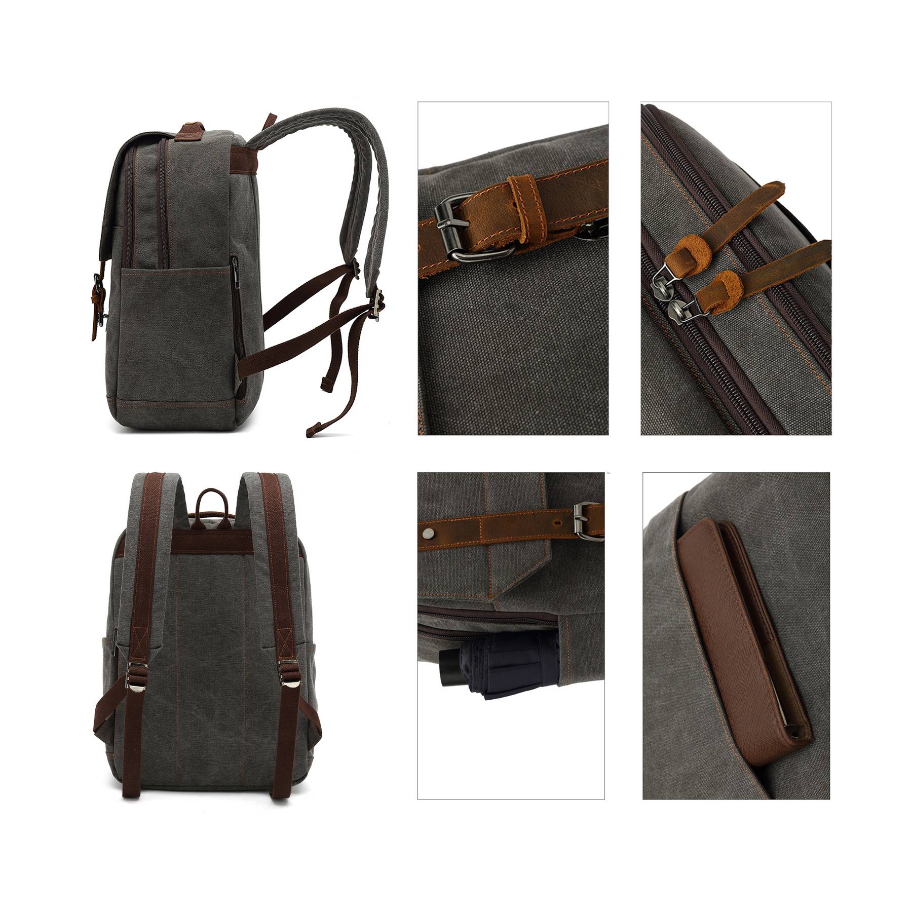 Large Canvas wearable Backpack for business 6