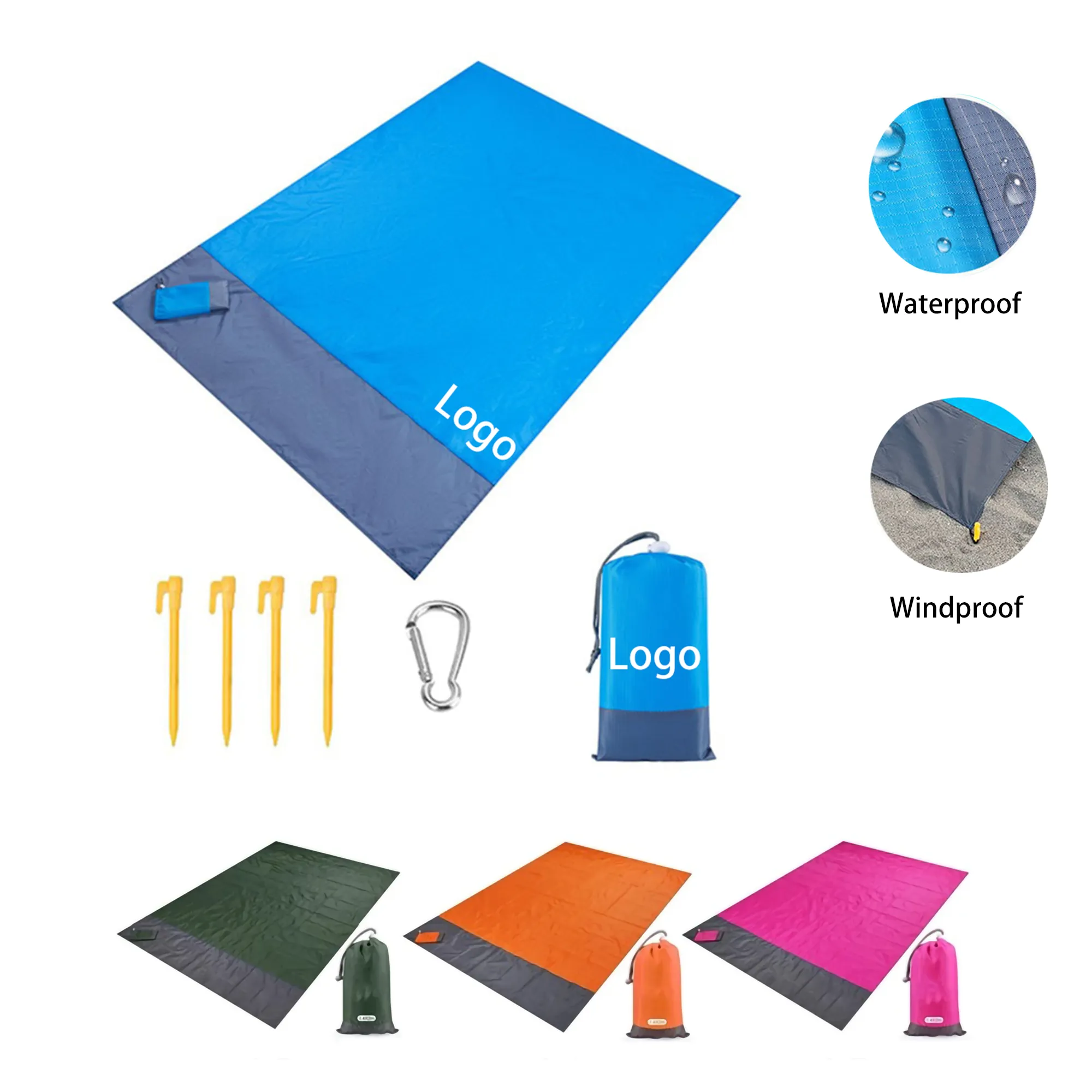 MOQ 100PCS Waterproof Beach Blanket 2