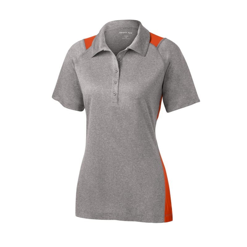 Sport-Tek Women's Heather Colorblock Contender Polo. 10