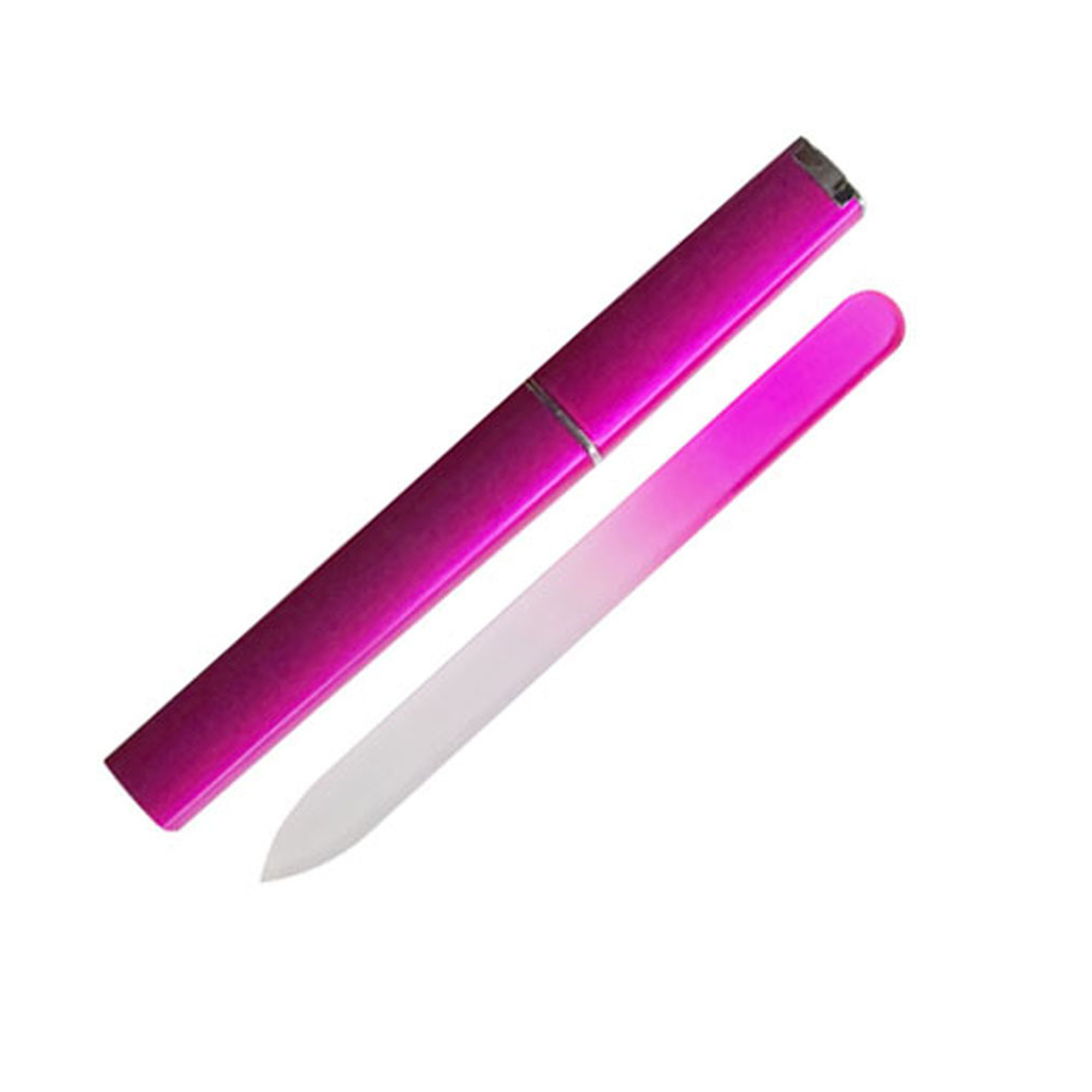 Double Sided Glass Nail File With Protective Case 5.9" 9