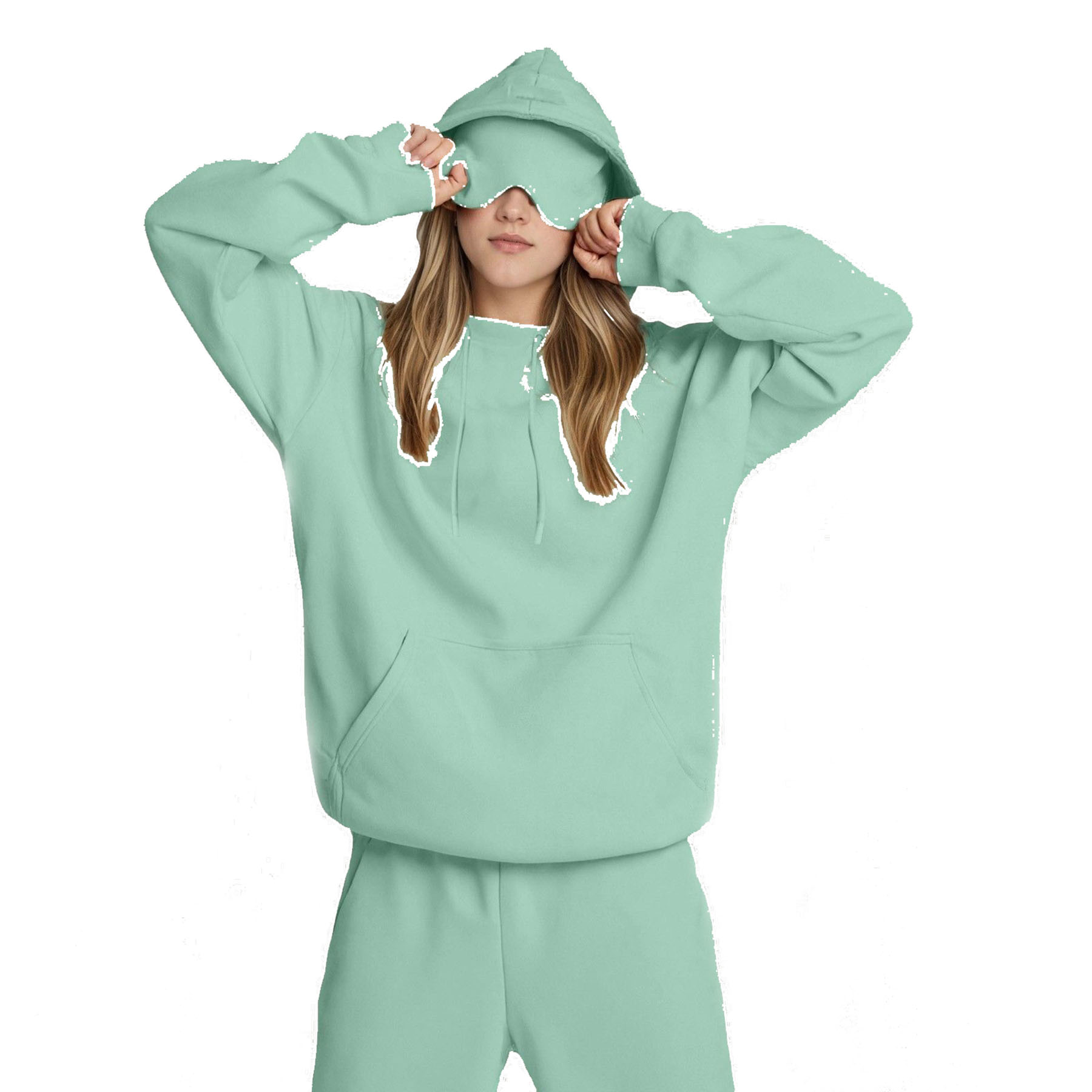 Womens Hoodie with Eye Mask 10