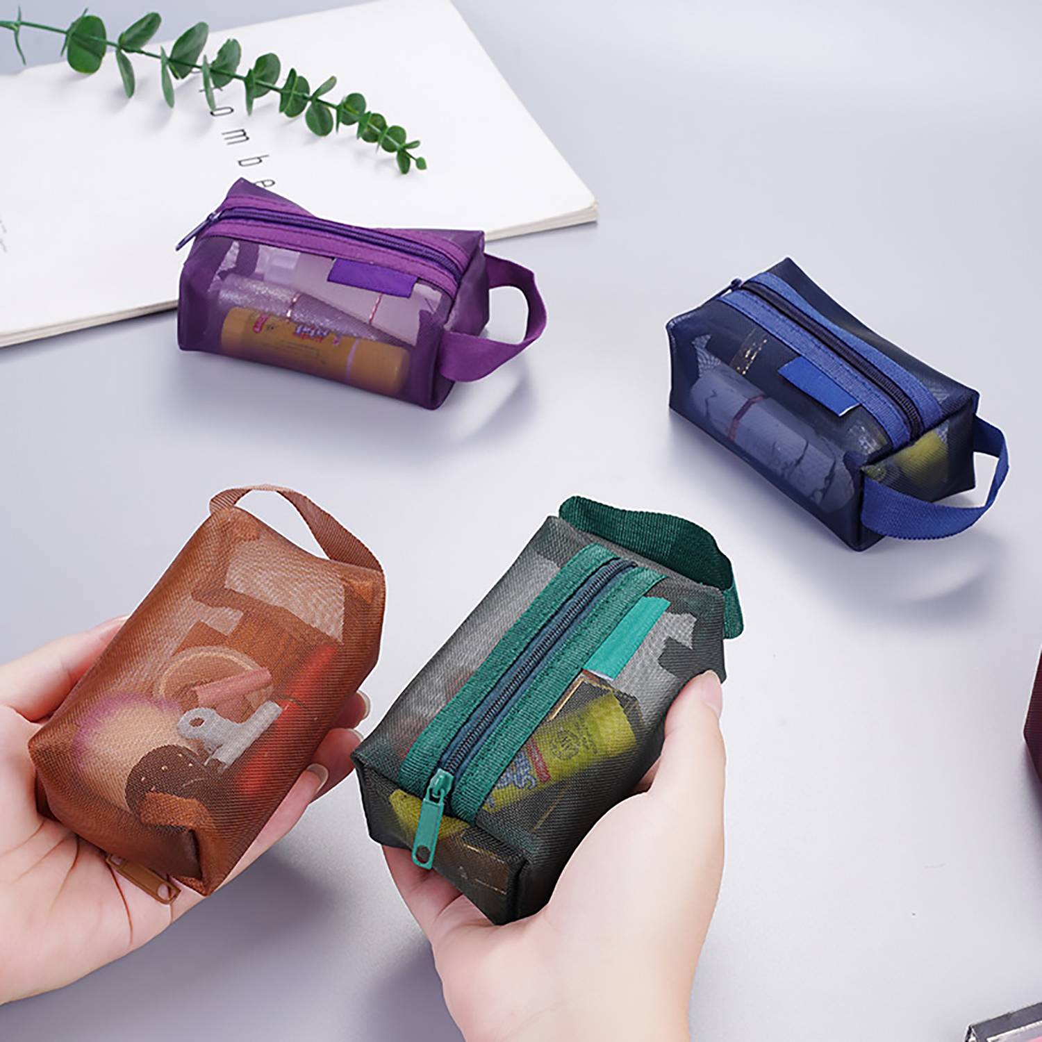 Portable mini nylon mesh multifunctional storage bag 6