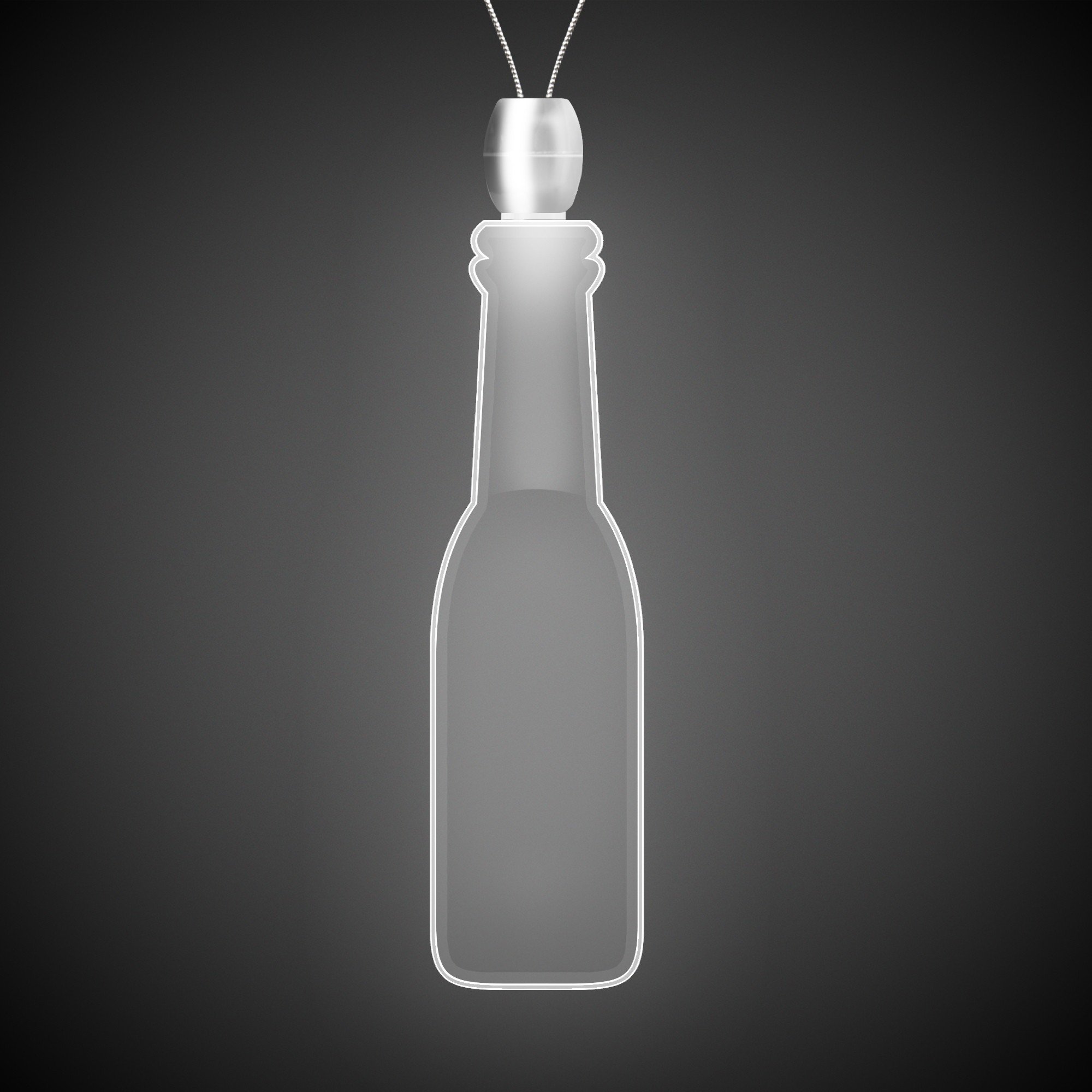 Round Bottle White Light-Up LED Acrylic Pendant Necklace