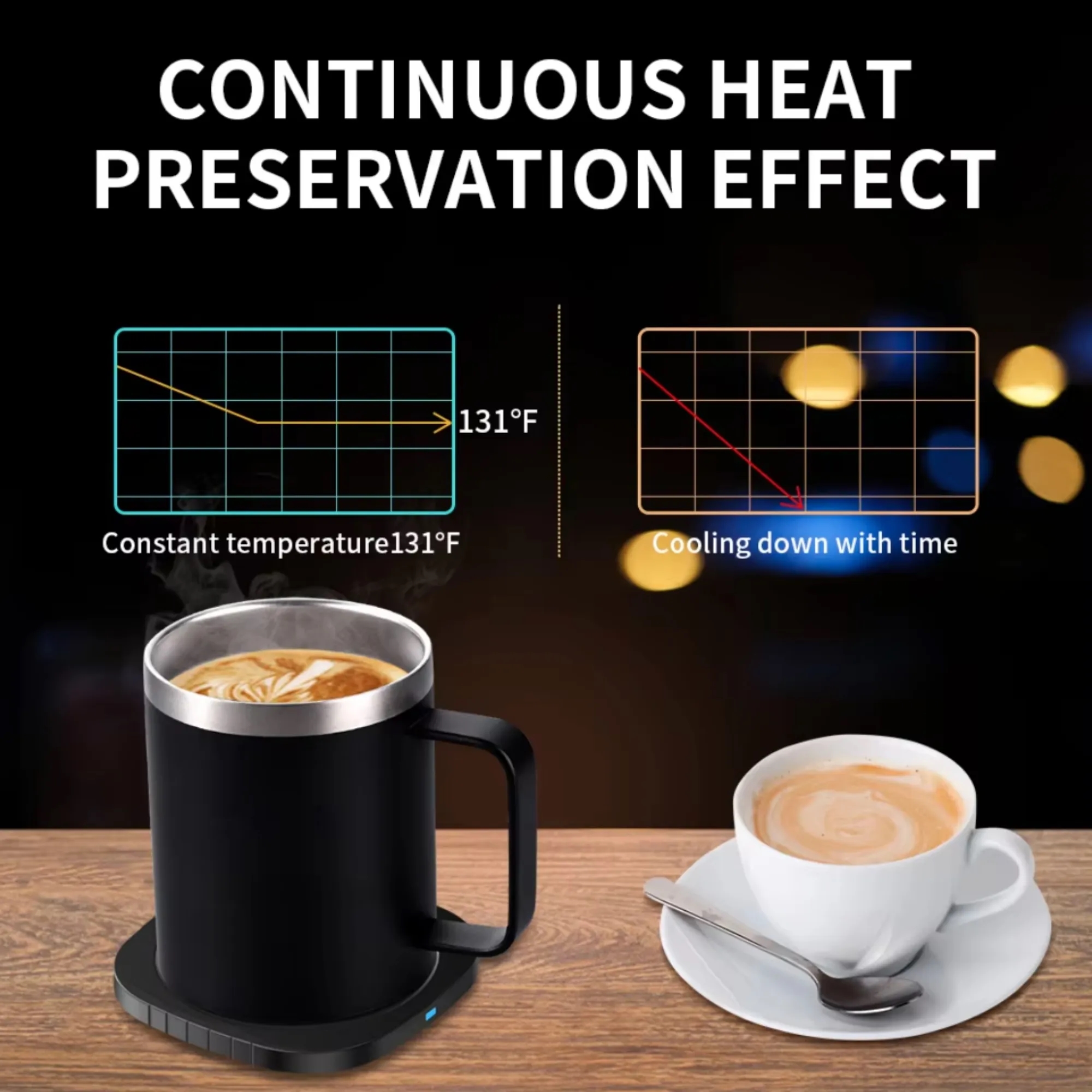 11oz Smart Self Heating Coffee Mug with 15W Wireless Charger 7