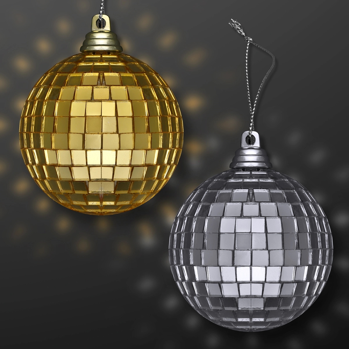 2.4" Mirror Ball Ornaments - 4-Pack 2