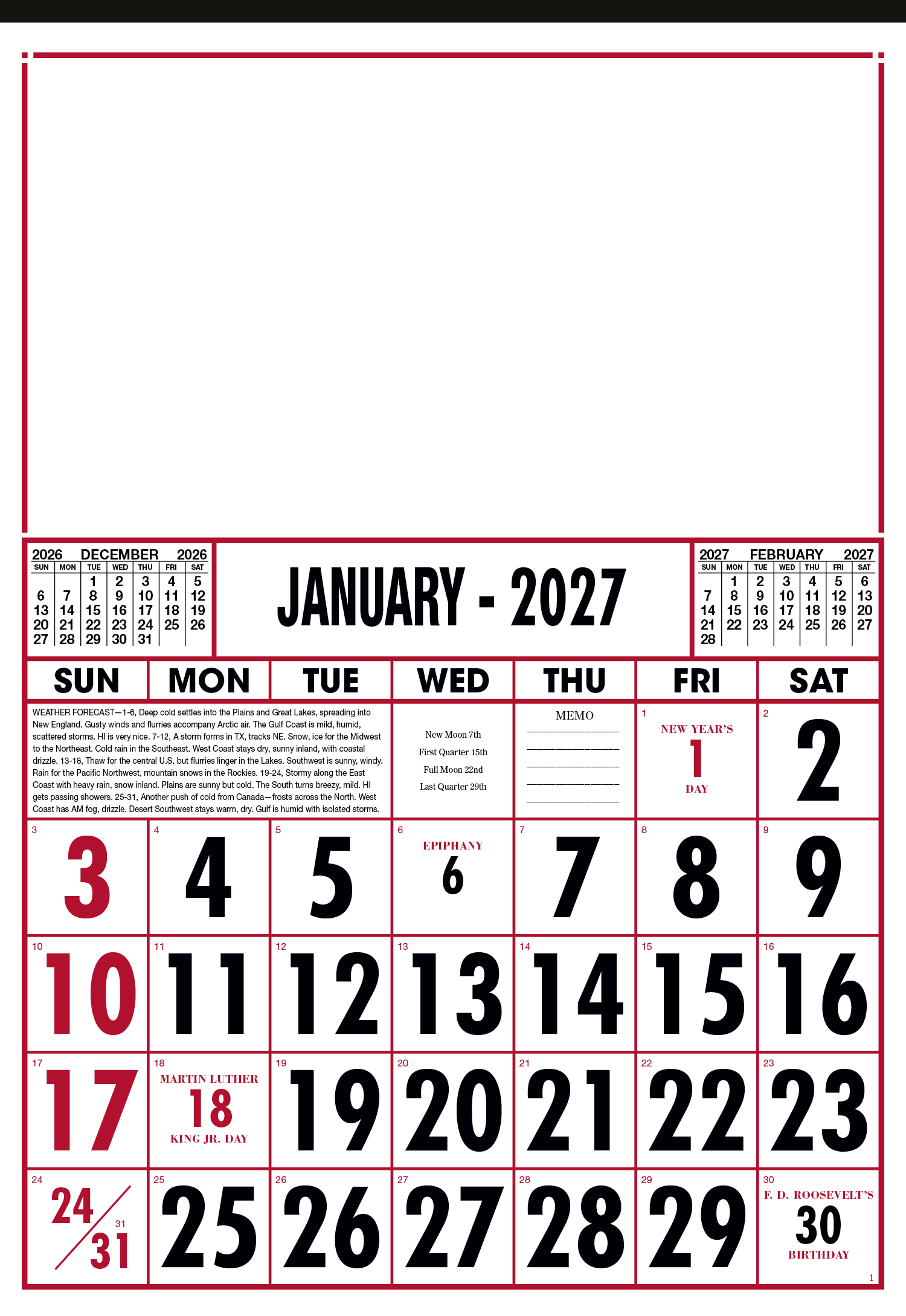Skinner & Kennedy® Commercial 12-Sheet Calendar 10