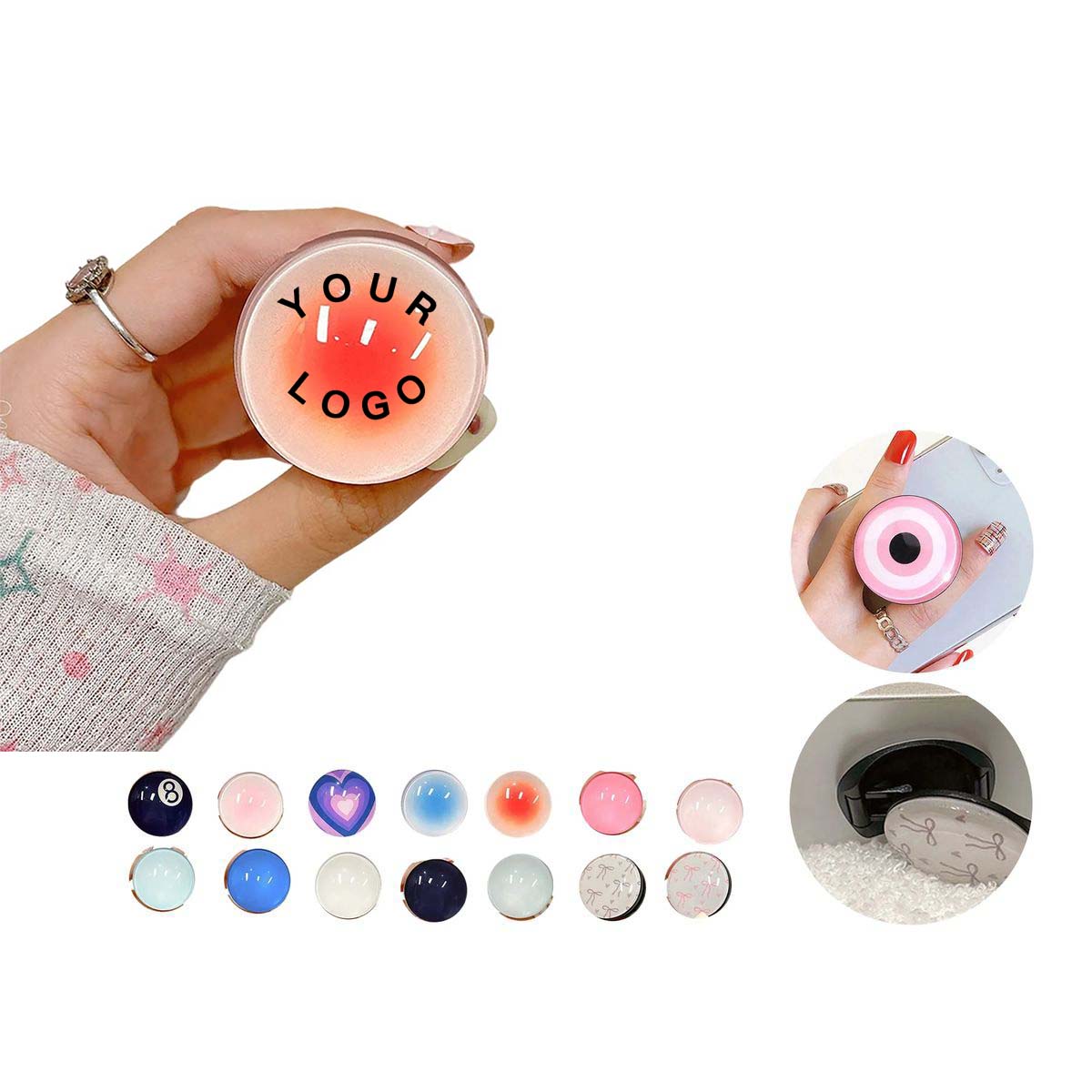 Compact Plastic Phone Ring Holder with Adhesive Back 27