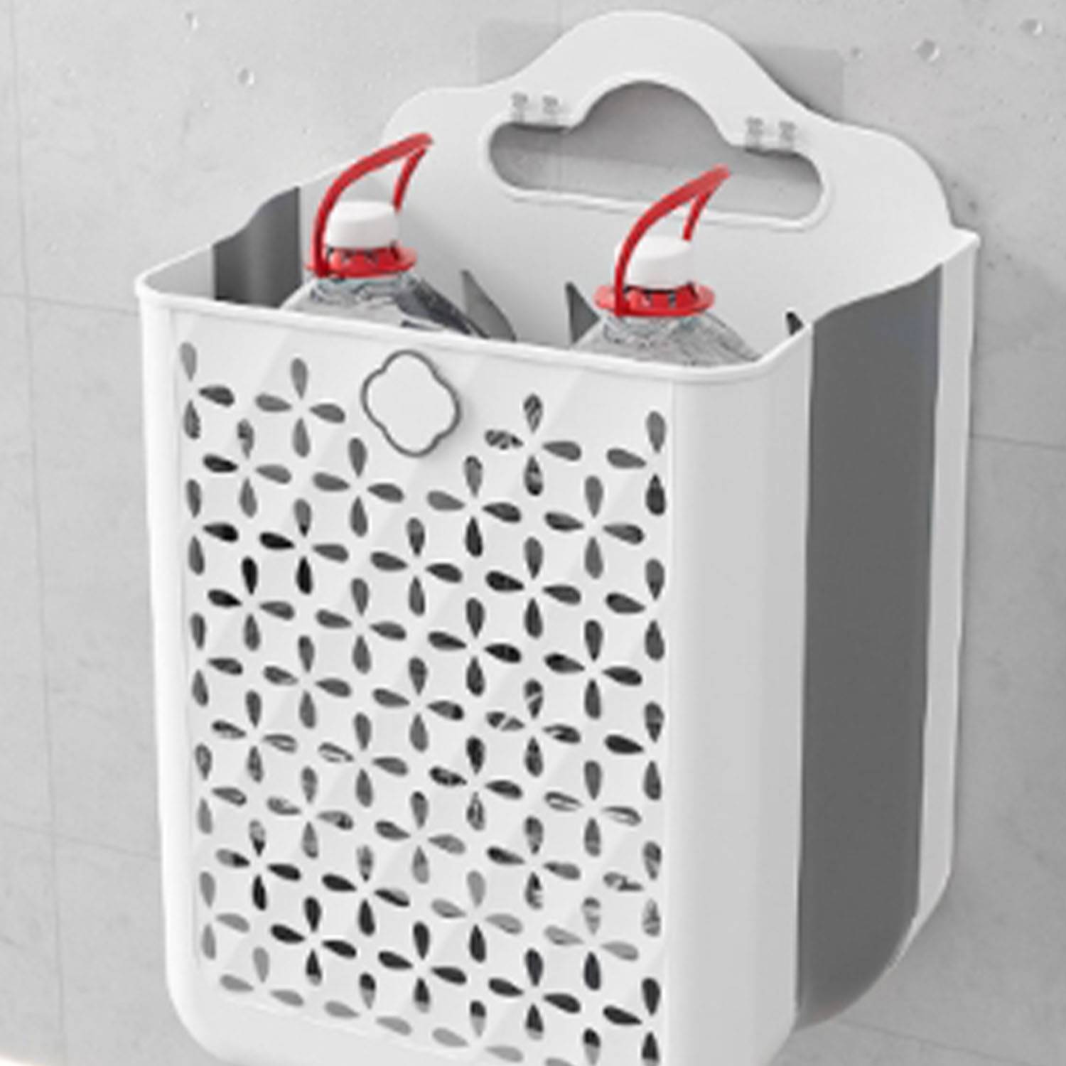 Household wall-mounted foldable dirty clothes storage basket 6