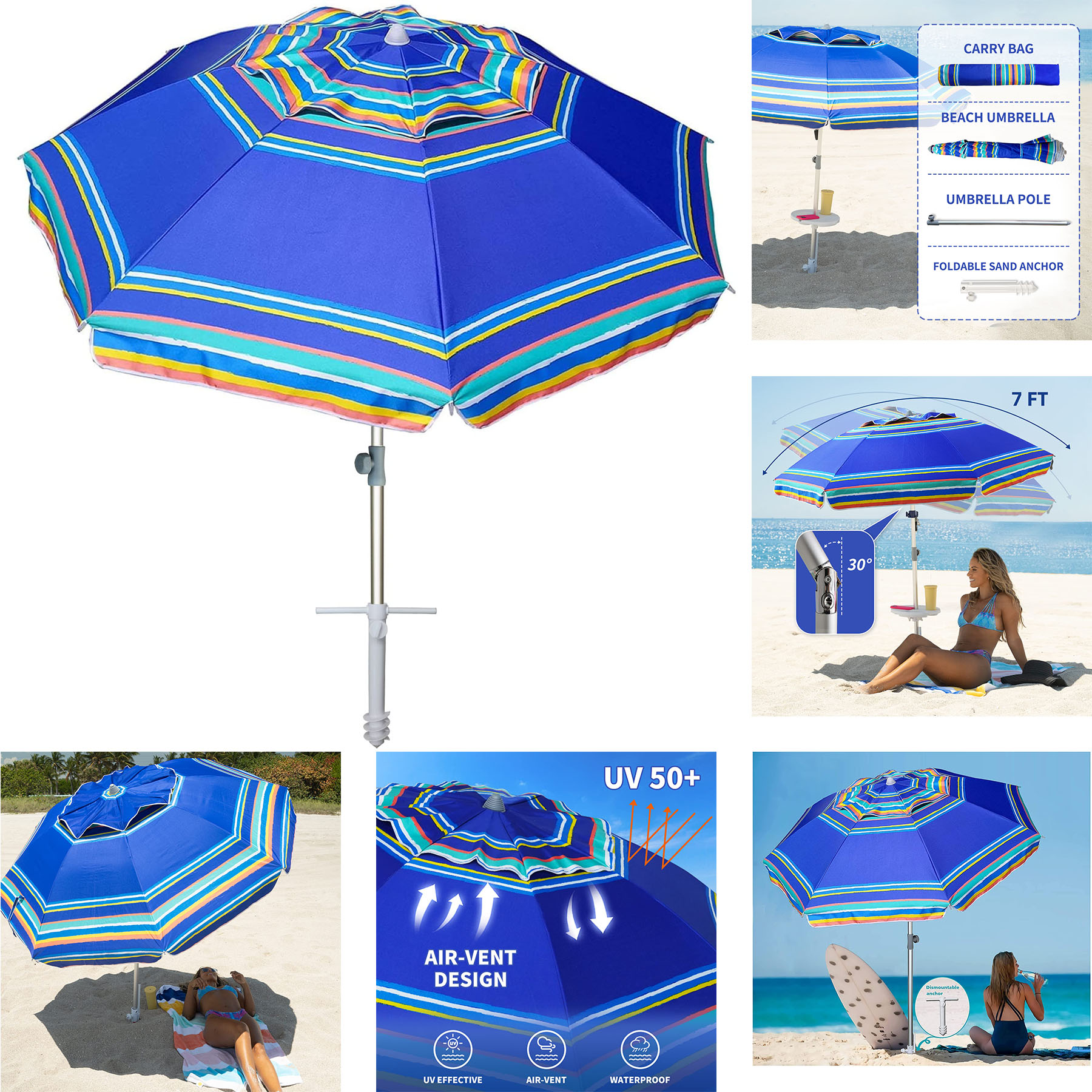 Heavy Duty High Wind Beach Umbrella 2