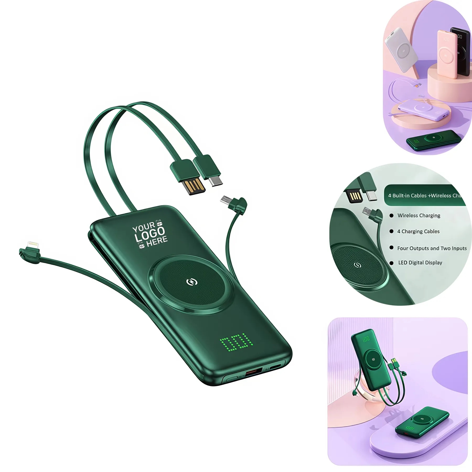 5 in 1 QI Wireless Charger Power Bank 10000 mAh 5