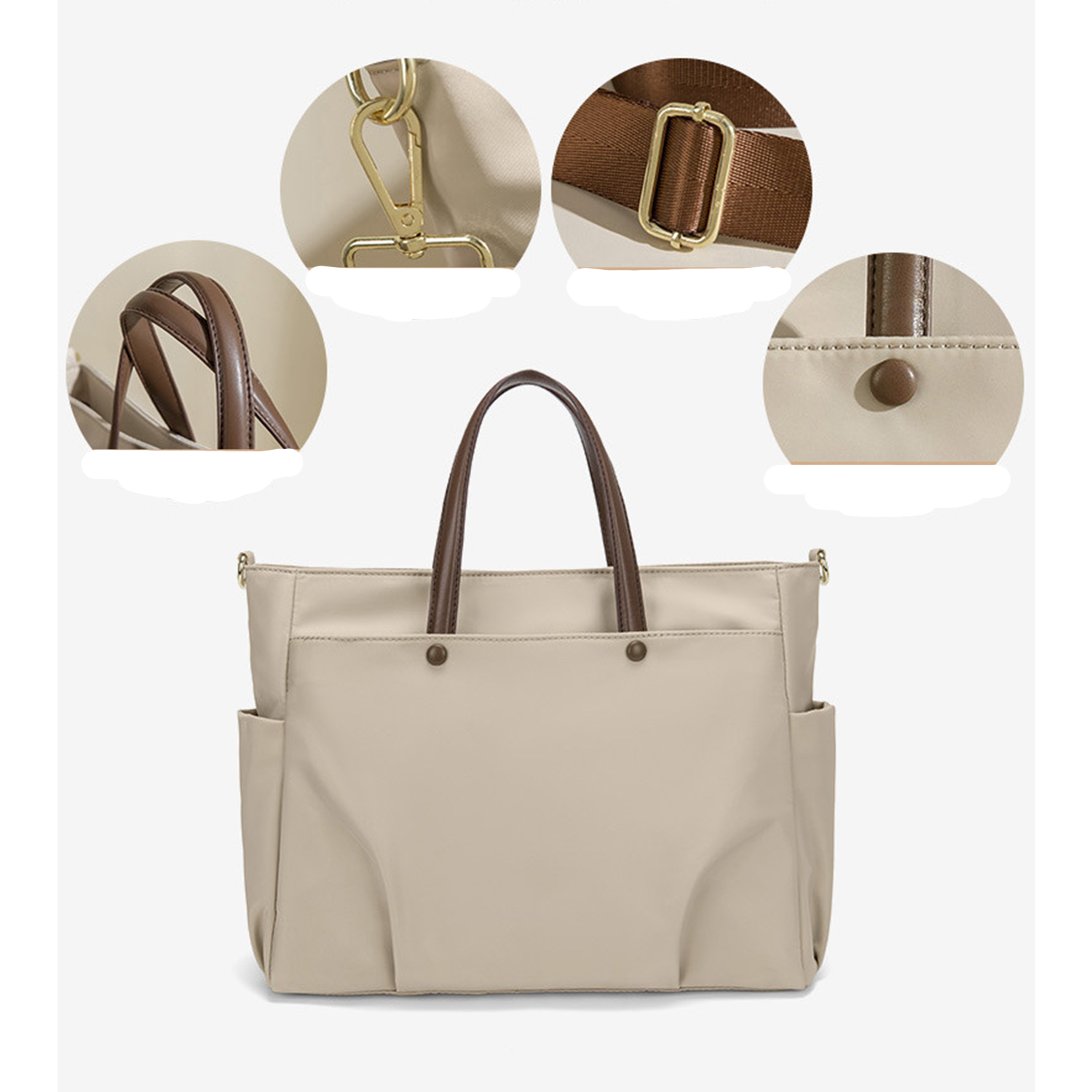 Canvas Laptop Tote Bag Crossbody Briefcase 6