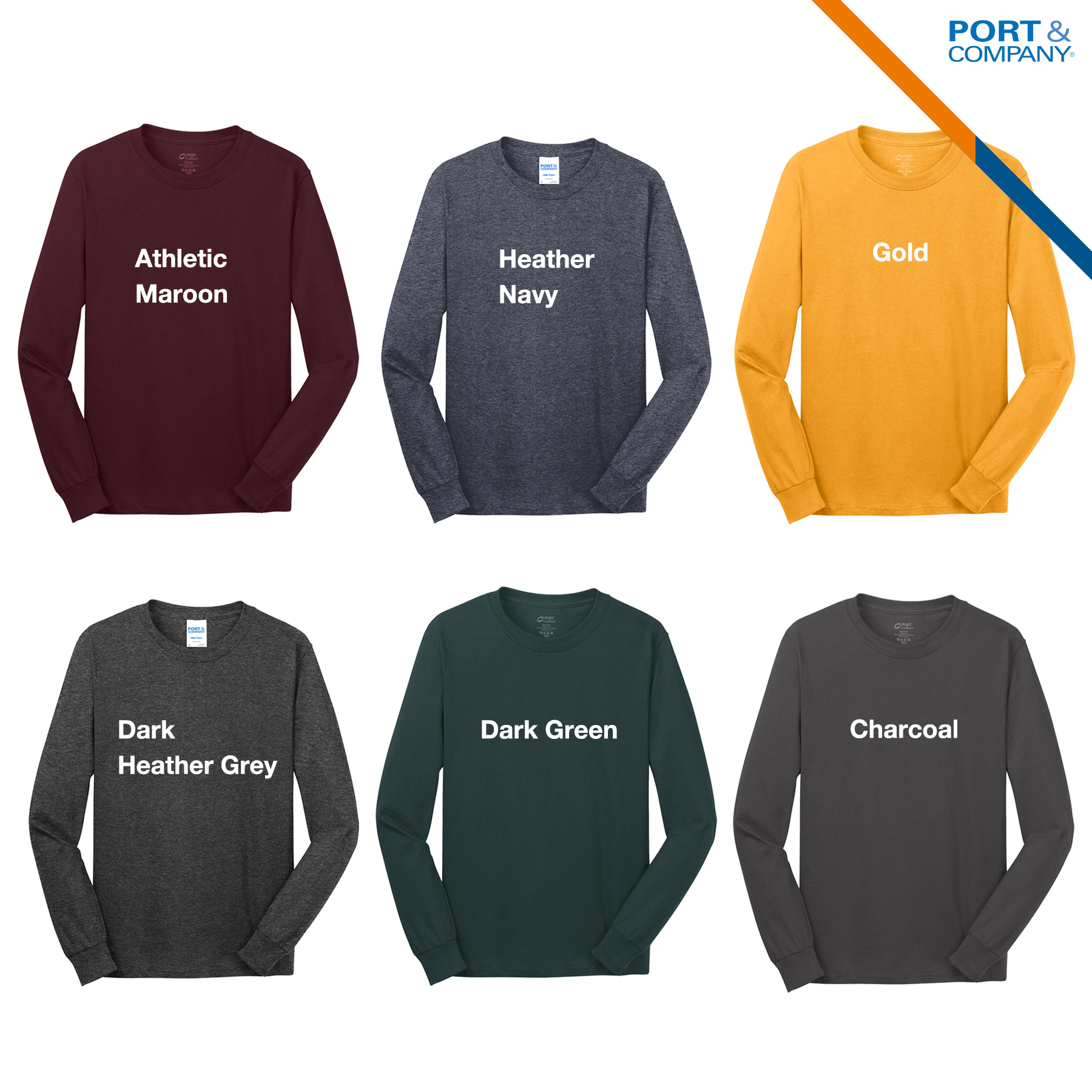 Port & Company® 5.4 oz Cotton Long Sleeve T-Shirts 5