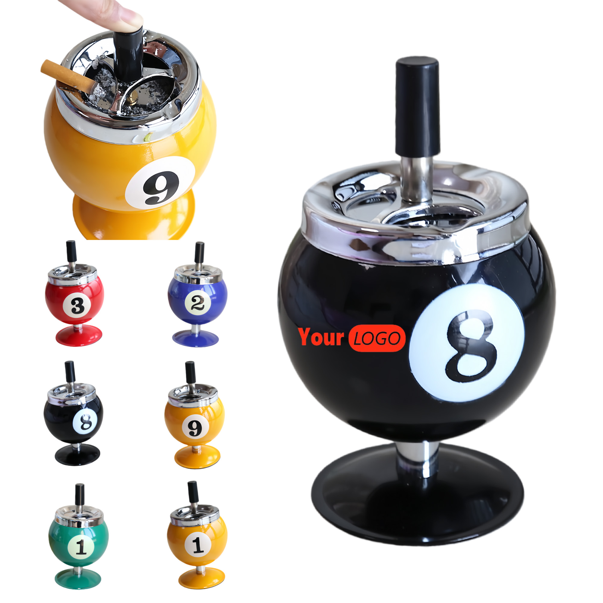 Billiard-shaped Lidded Ashtray 2
