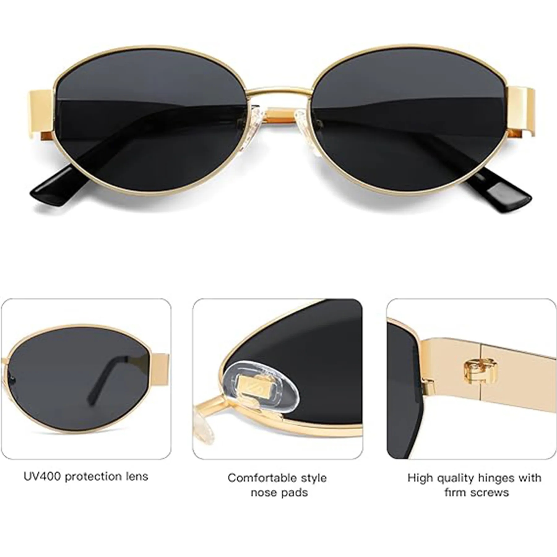Retro Oval Sunglasses Trendy Sun Glasses 8