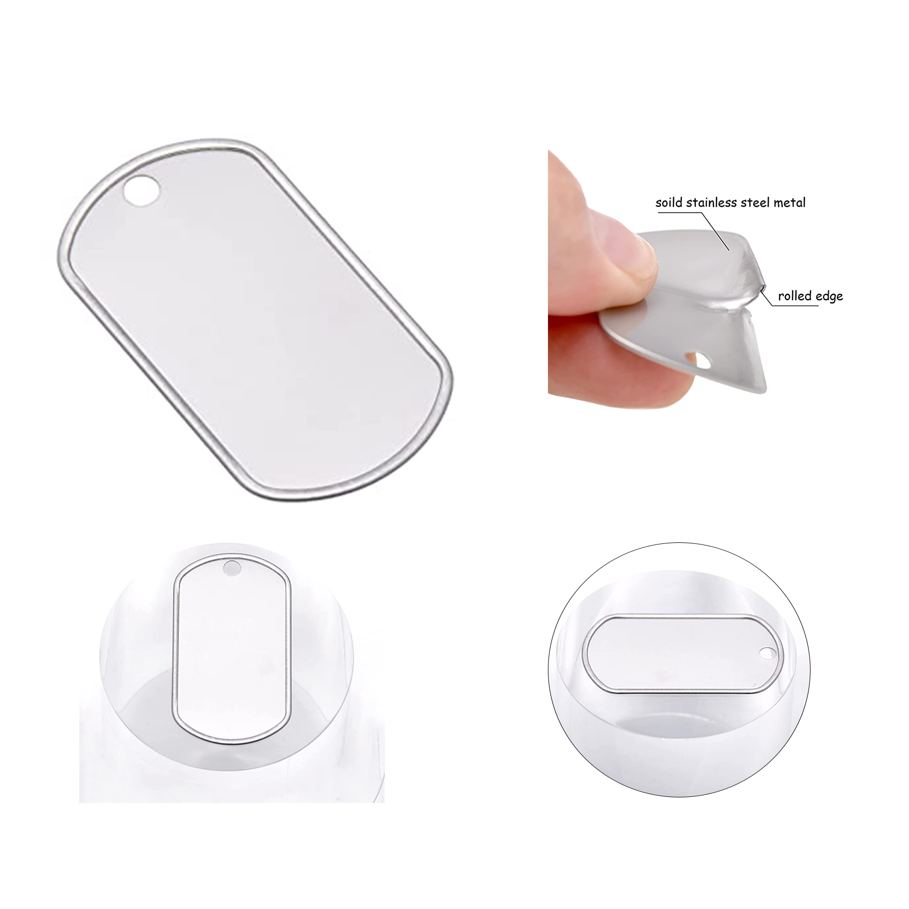 Shiny Stainless Steel Military Spec Dog Tag 2