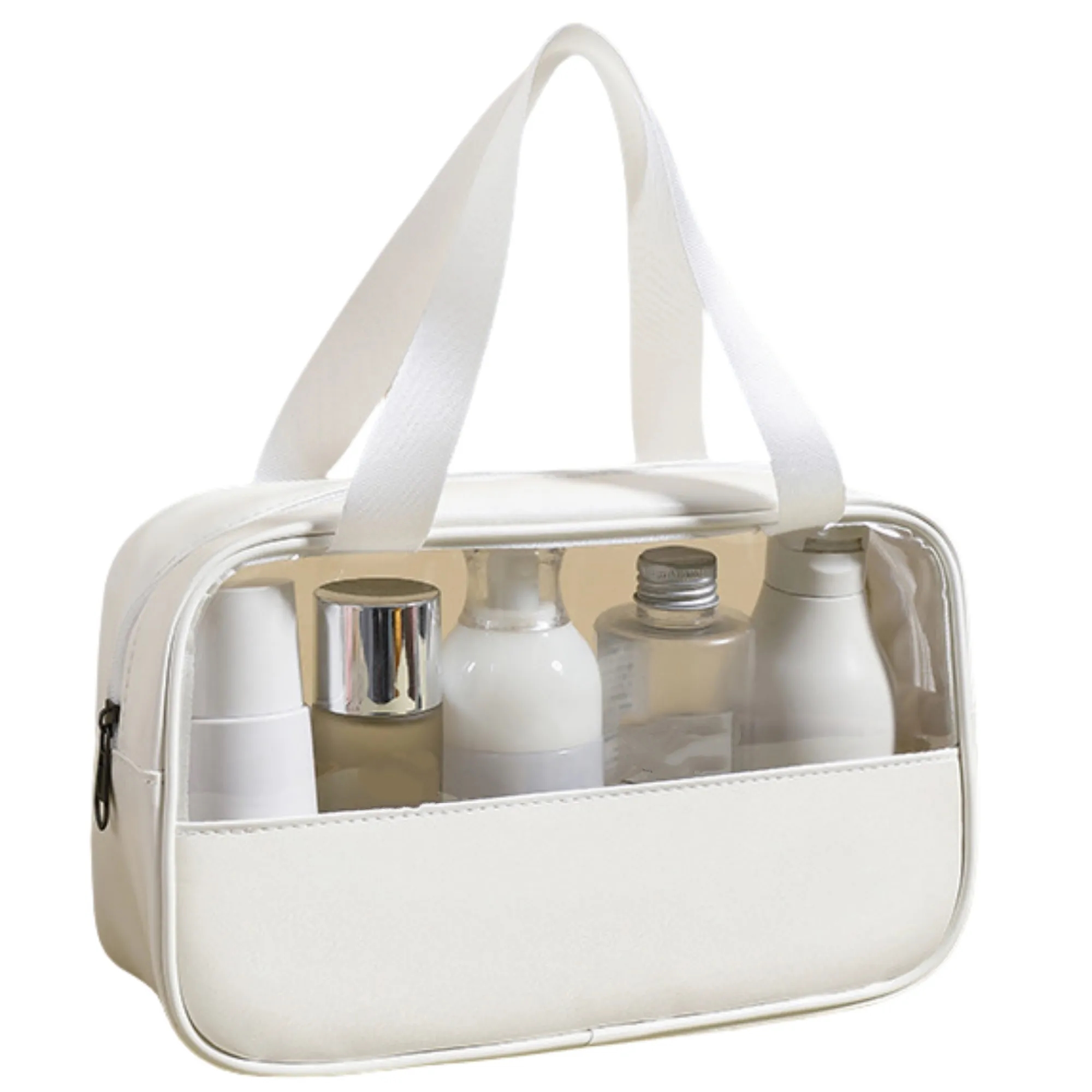 PU And PVC Patchwork Transparent Tote Bag 4