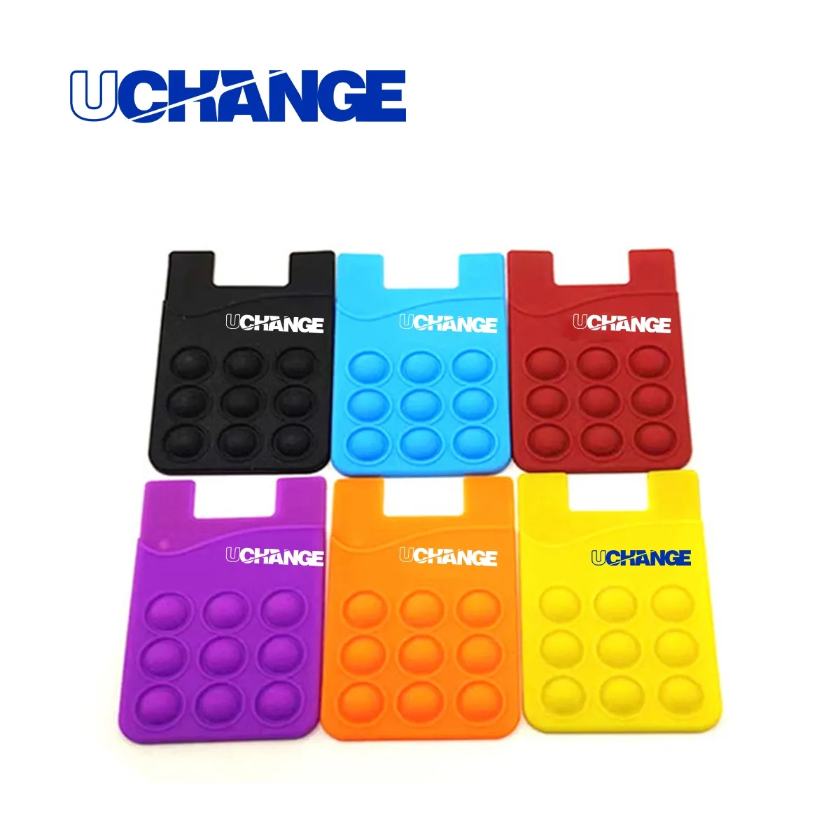 Silicone Bubble Pop Phone Wallet Adhesive Card Holder 4